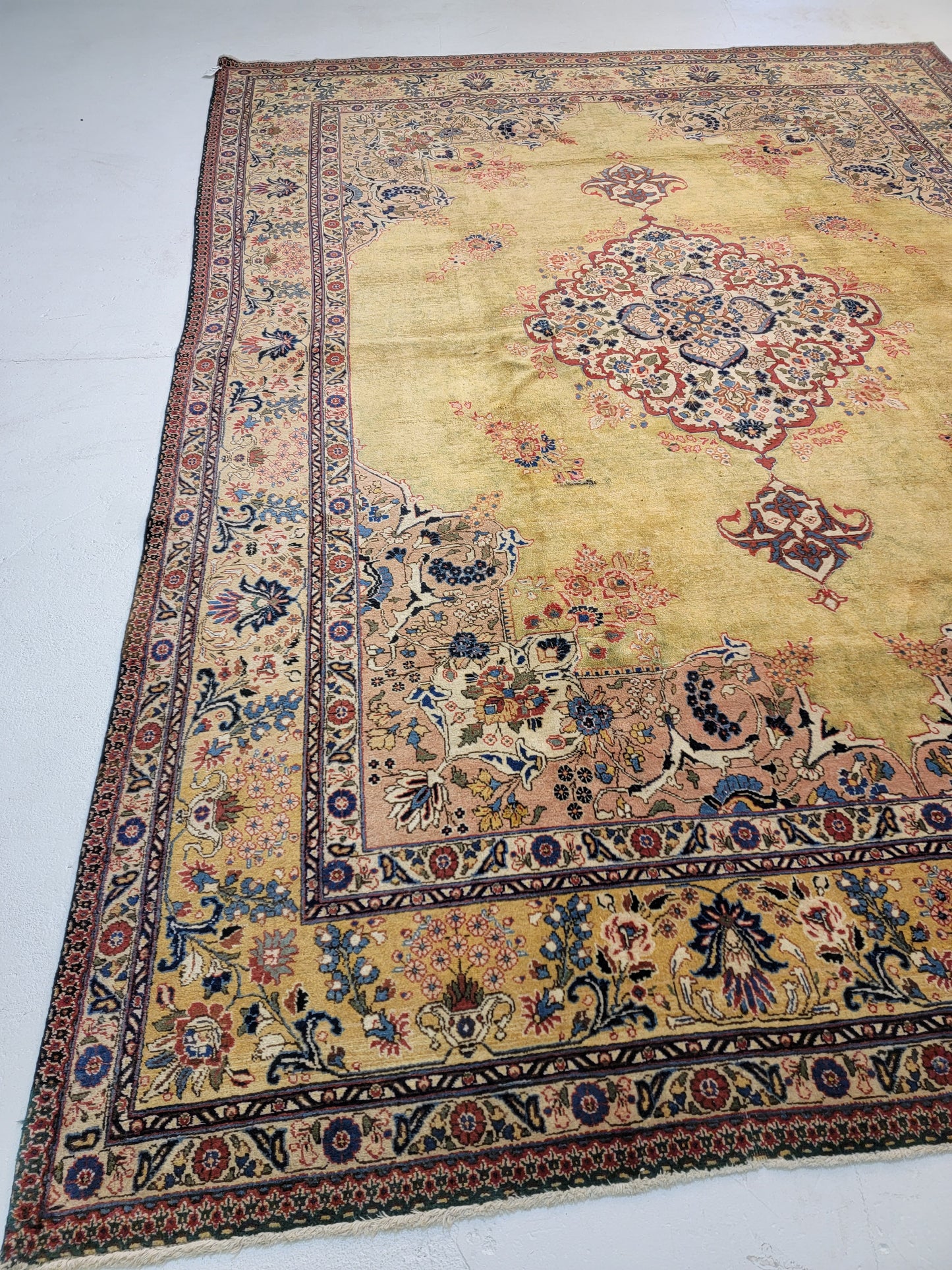 Hand-Knotted Wool Rug Tabriz Khoy Signed 9'5" x 12'10"