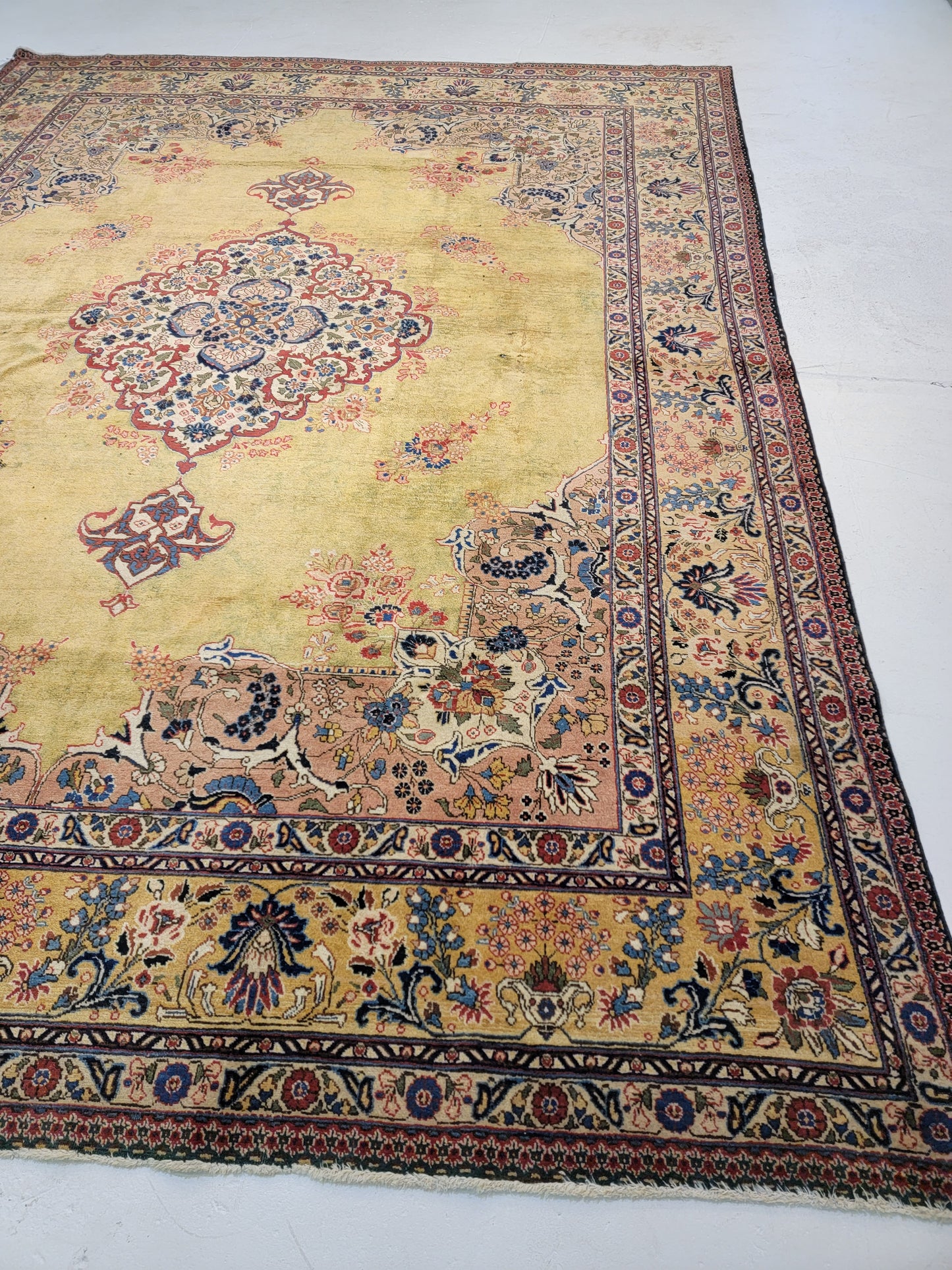 Hand-Knotted Wool Rug Tabriz Khoy Signed 9'5" x 12'10"