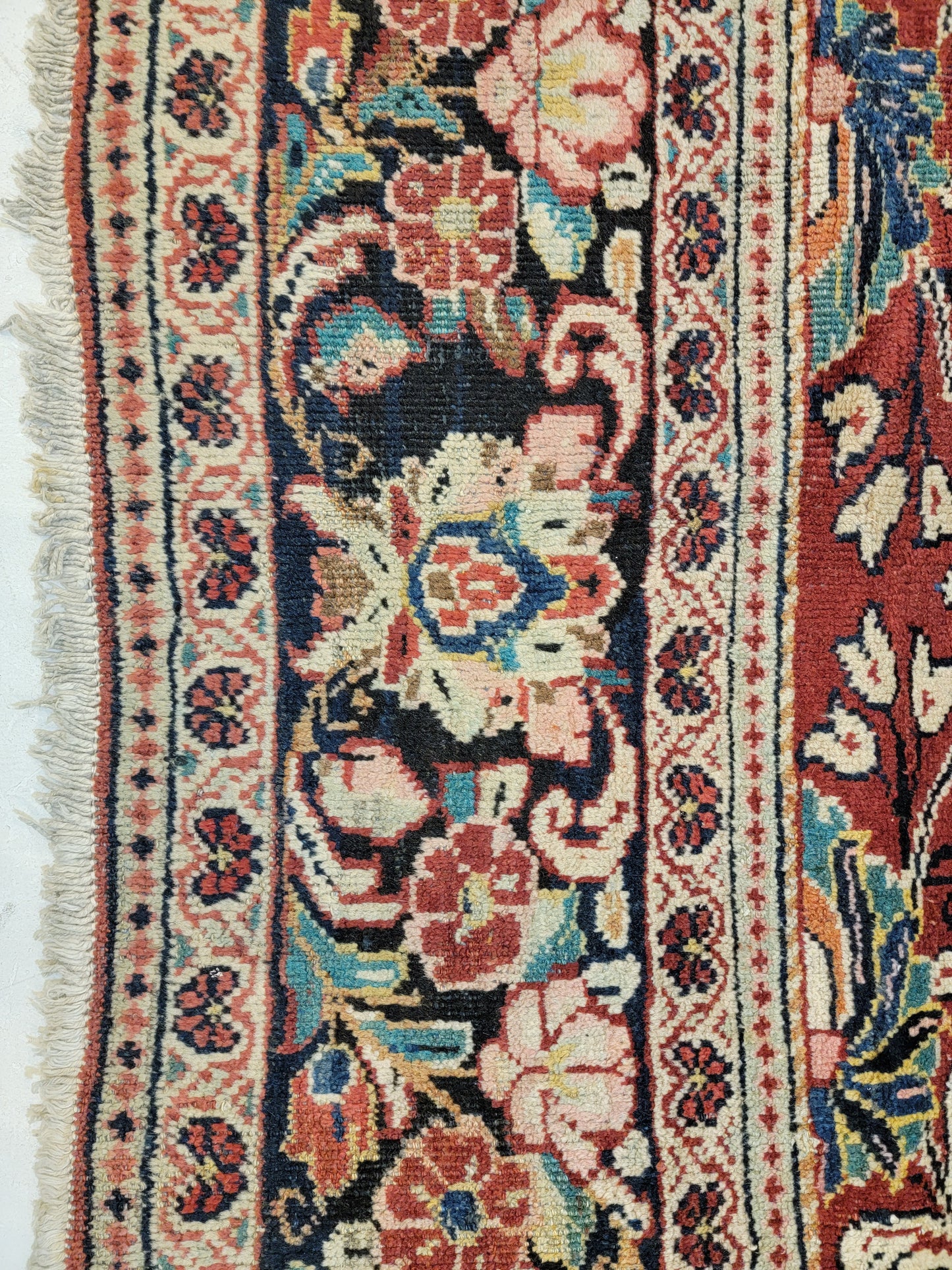 Hand-Knotted Wool Rug Mahal 9'3" x 11'6"