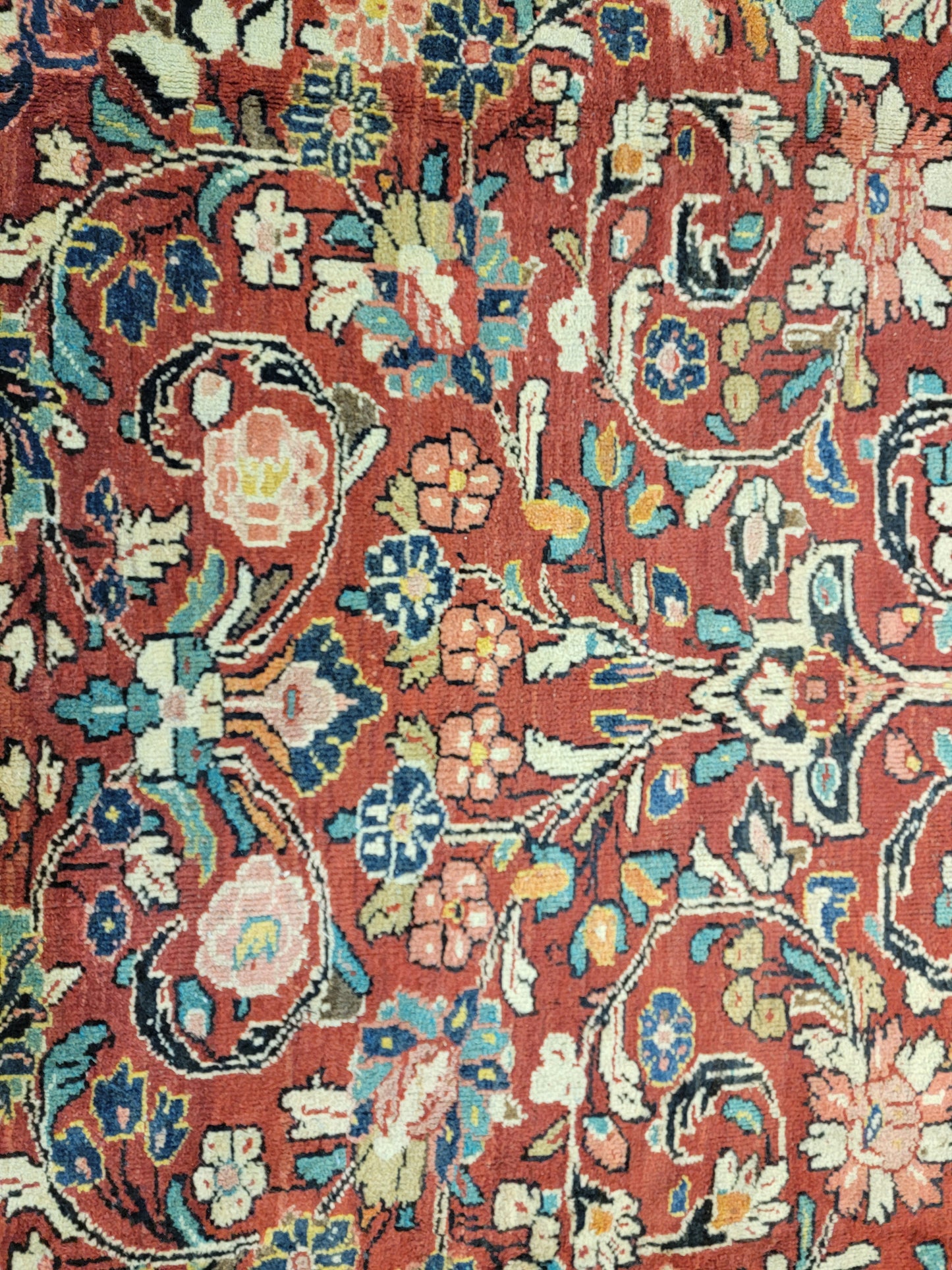 Hand-Knotted Wool Rug Mahal 9'3" x 11'6"