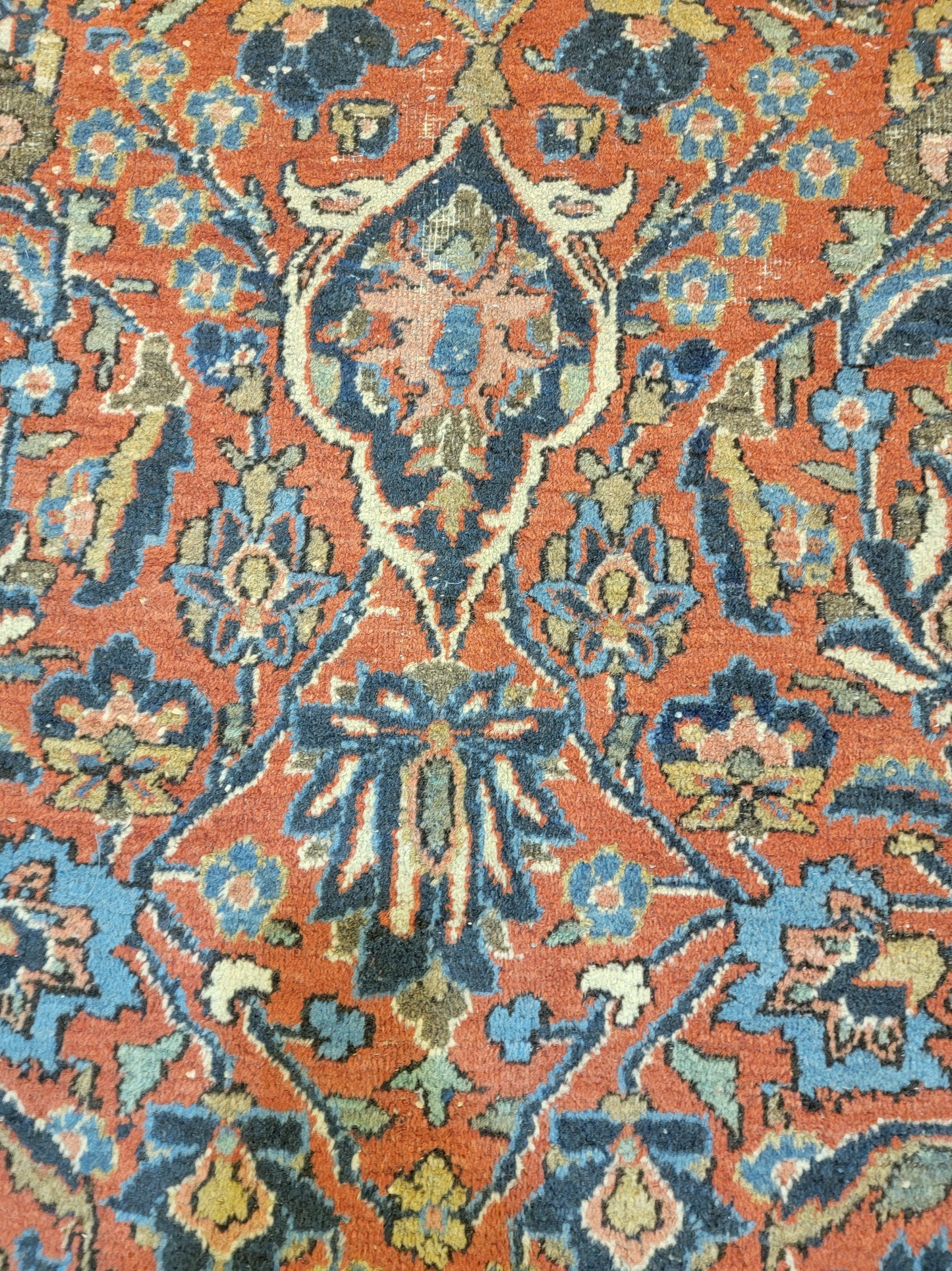 Antique Hand-Knotted Wool Rug Kashan 10'3" x 13'8"