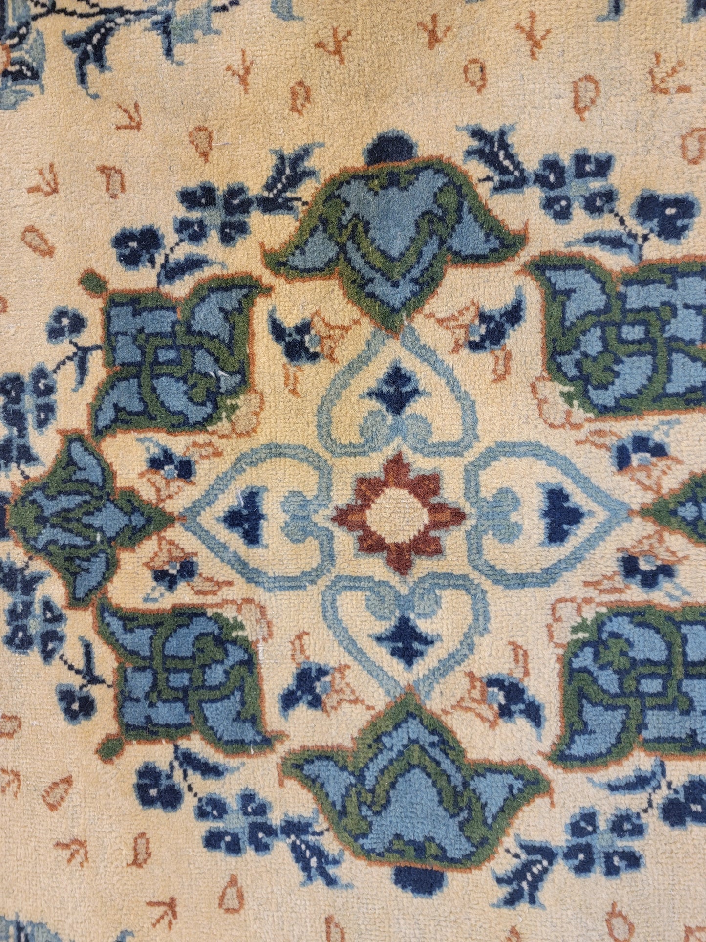 Antique Hand-Knotted Wool Rug Kashan 8' x 13'