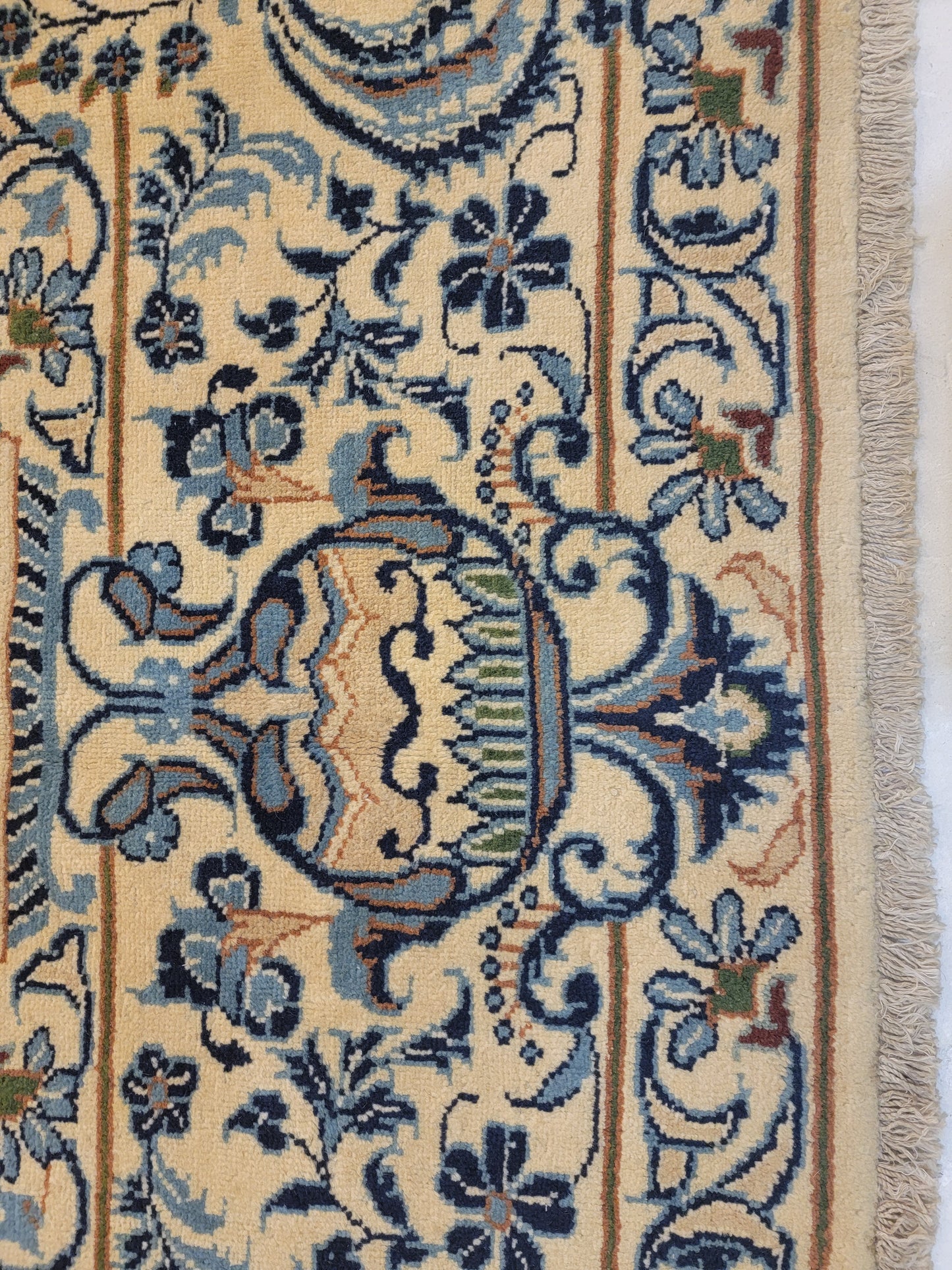 Antique Hand-Knotted Wool Rug Kashan 8' x 13'