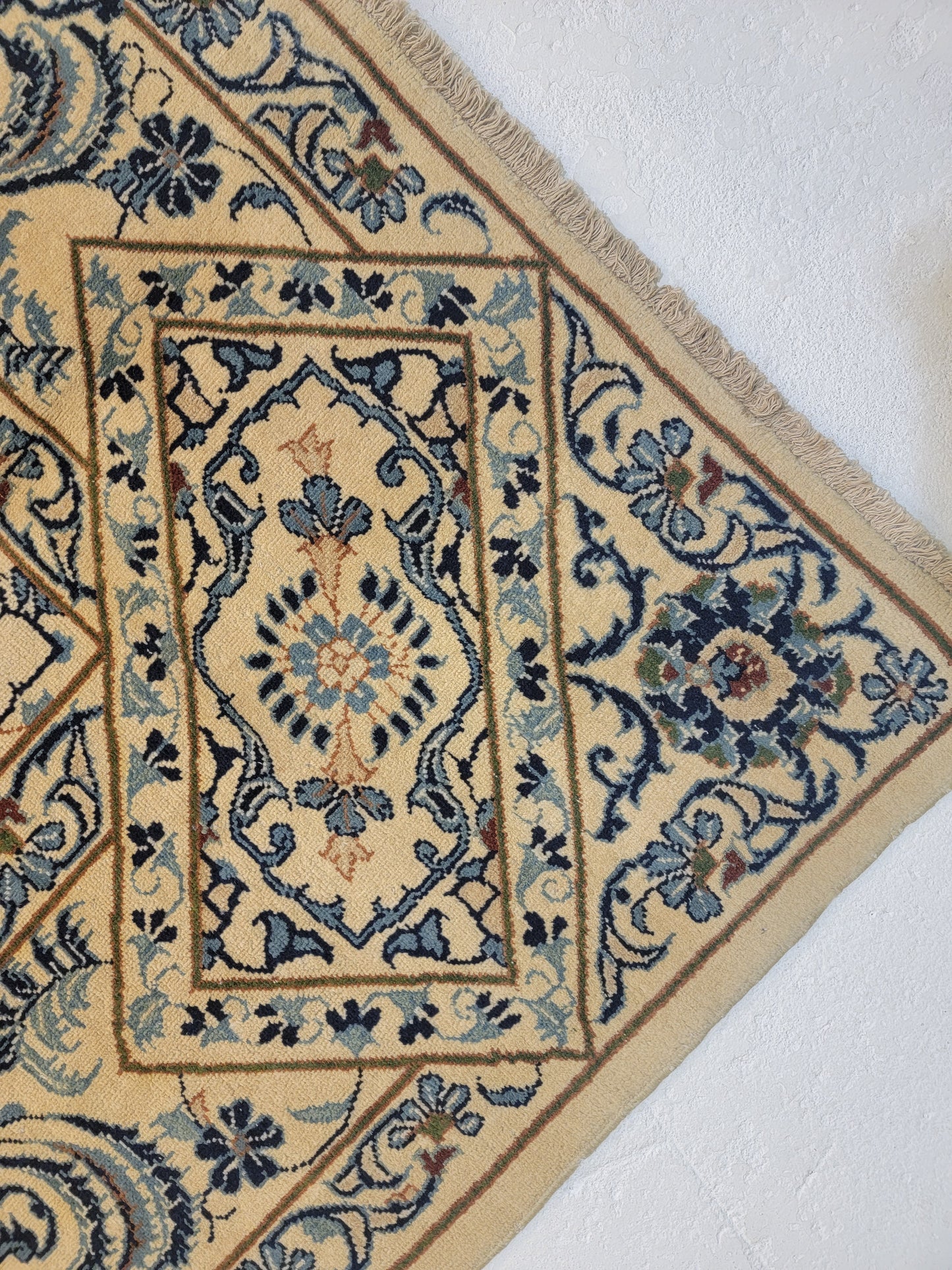 Antique Hand-Knotted Wool Rug Kashan 8' x 13'
