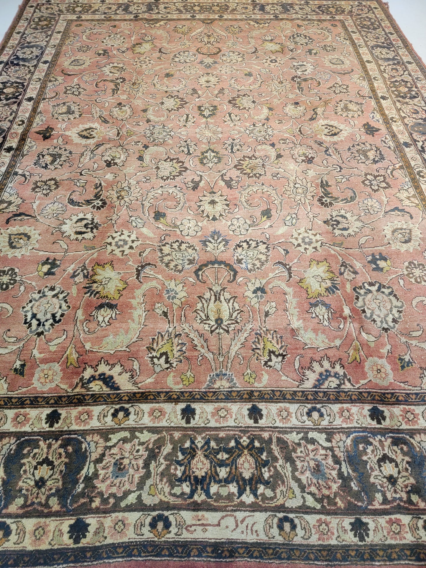 Antique Hand-Knotted Wool Rug Tabriz 9'10" x 13'4"
