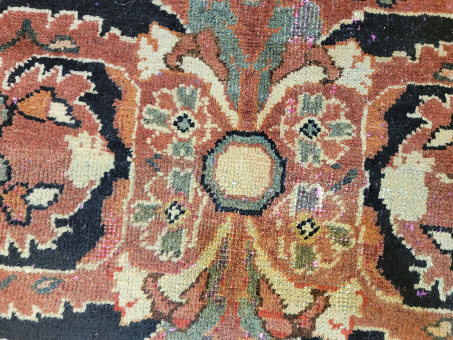 Antique Hand-Knotted Wool Rug Mahal 10'8" x 13'9"