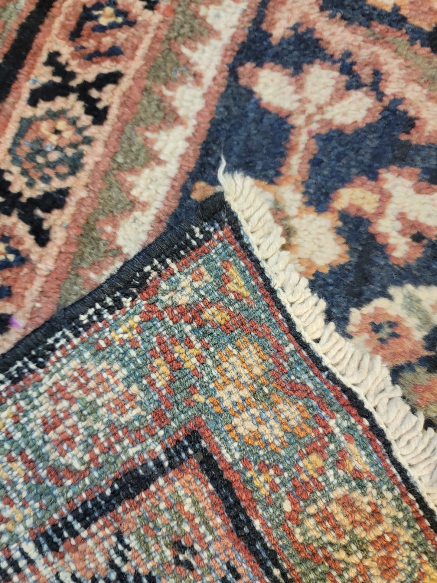 Antique Hand-Knotted Wool Rug Mahal 10'8" x 13'9"