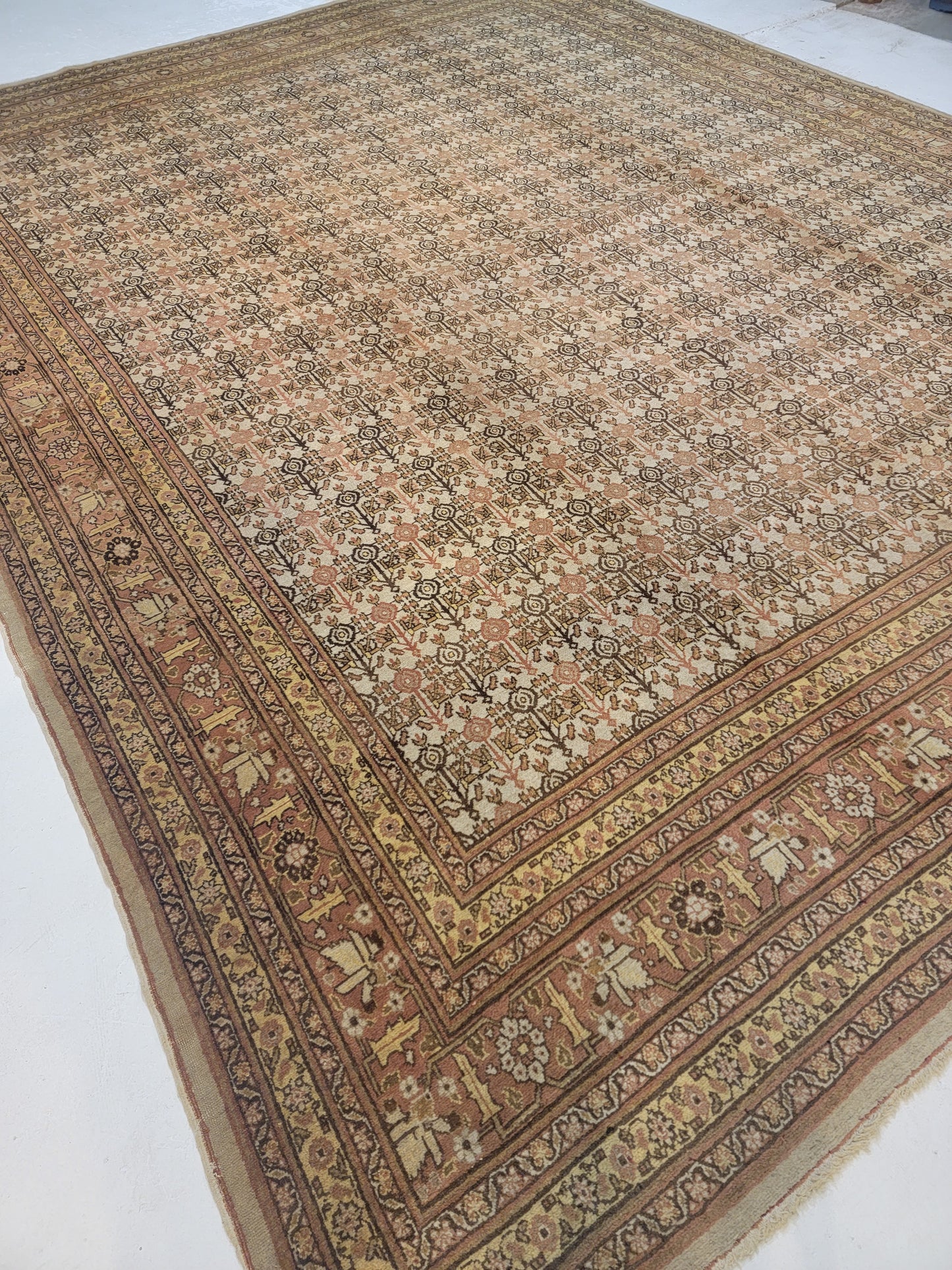 Antique Hand-Knotted Wool Rug Haji Jalili 10'4" x 14'3"