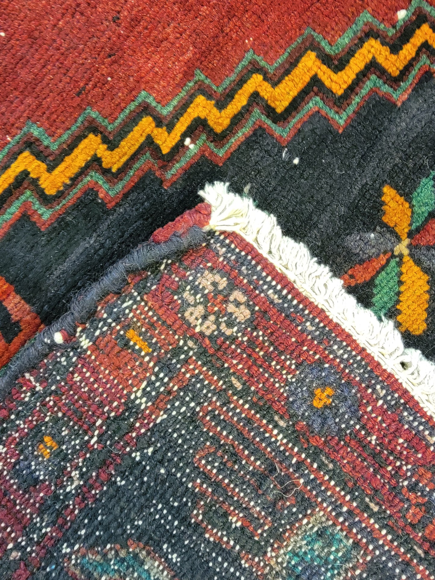 Antique Hand-Knotted Wool Rug Serapi/Lor 9'10" x 13'10"