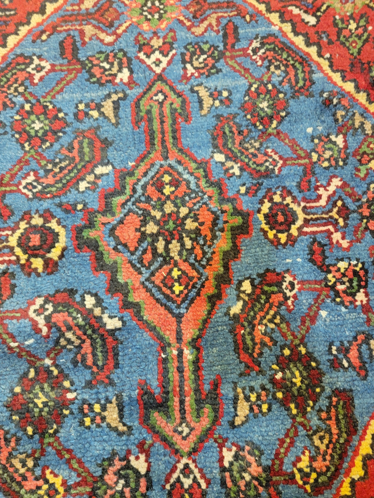 Antique Hand-Knotted Wool Rug Hamedan Bibikabad 10'6" x 13'10"
