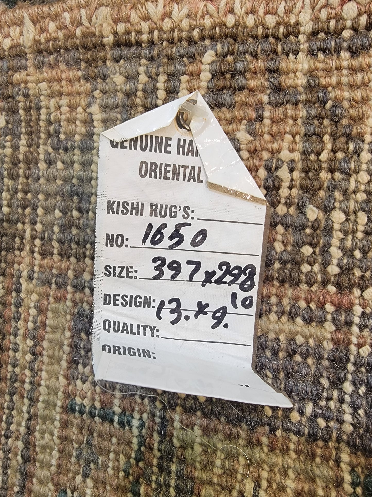 Antique Hand-Knotted Wool Rug Heriz 9'10" x 13'