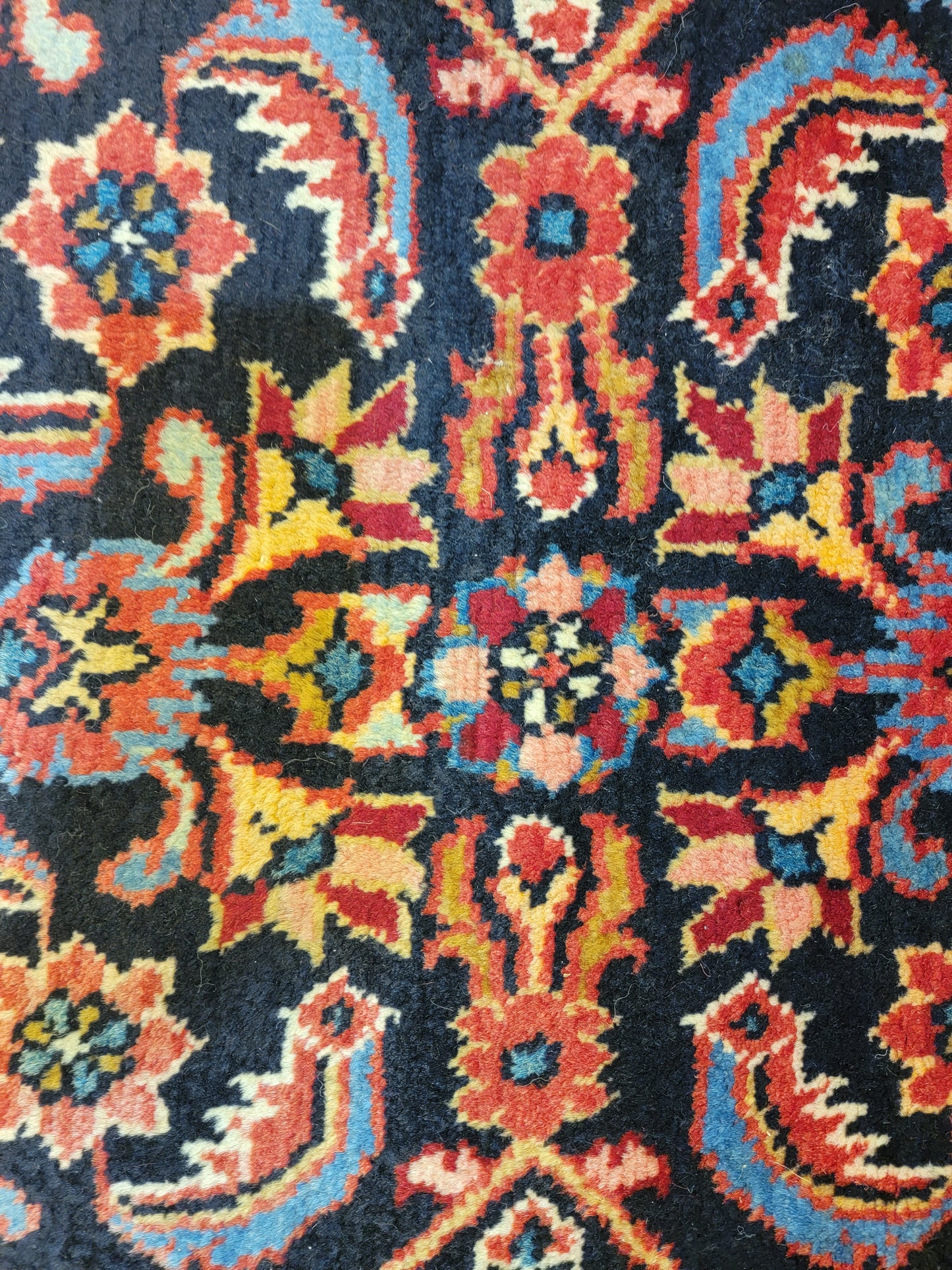 Antique Hand-Knotted Wool Rug Hamedan Nanaj 10'10" x 13'9"