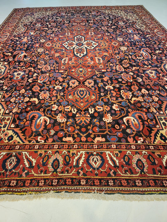 Antique Hand-Knotted Wool Rug Bakhtiari 10'4" x 13'8"