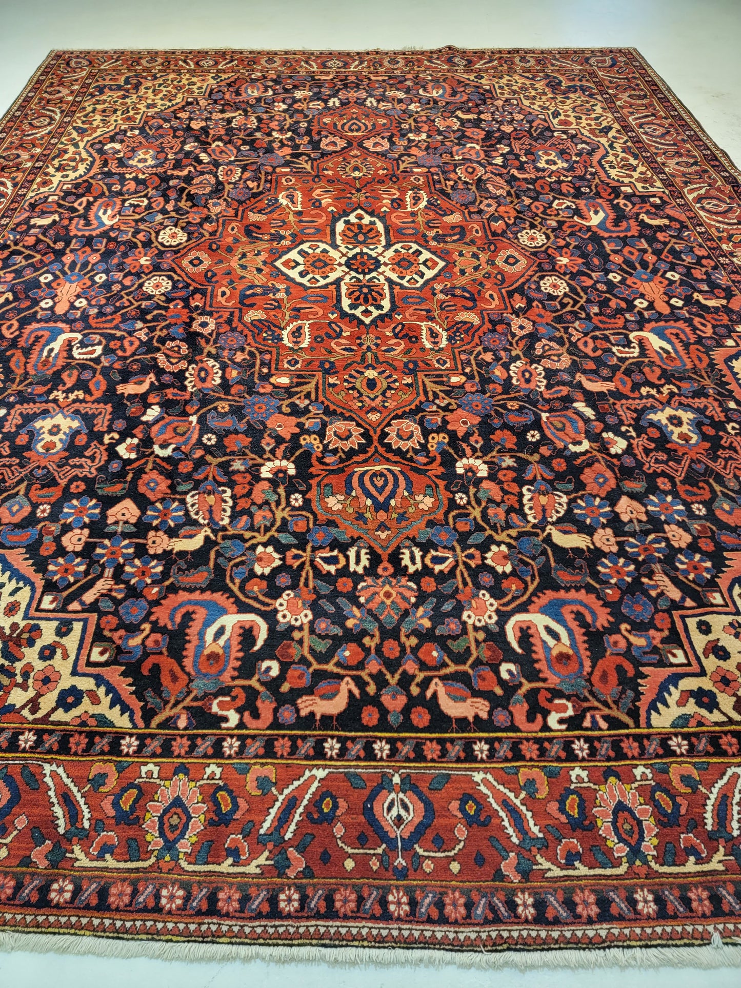Antique Hand-Knotted Wool Rug Bakhtiari 10'4" x 13'8"