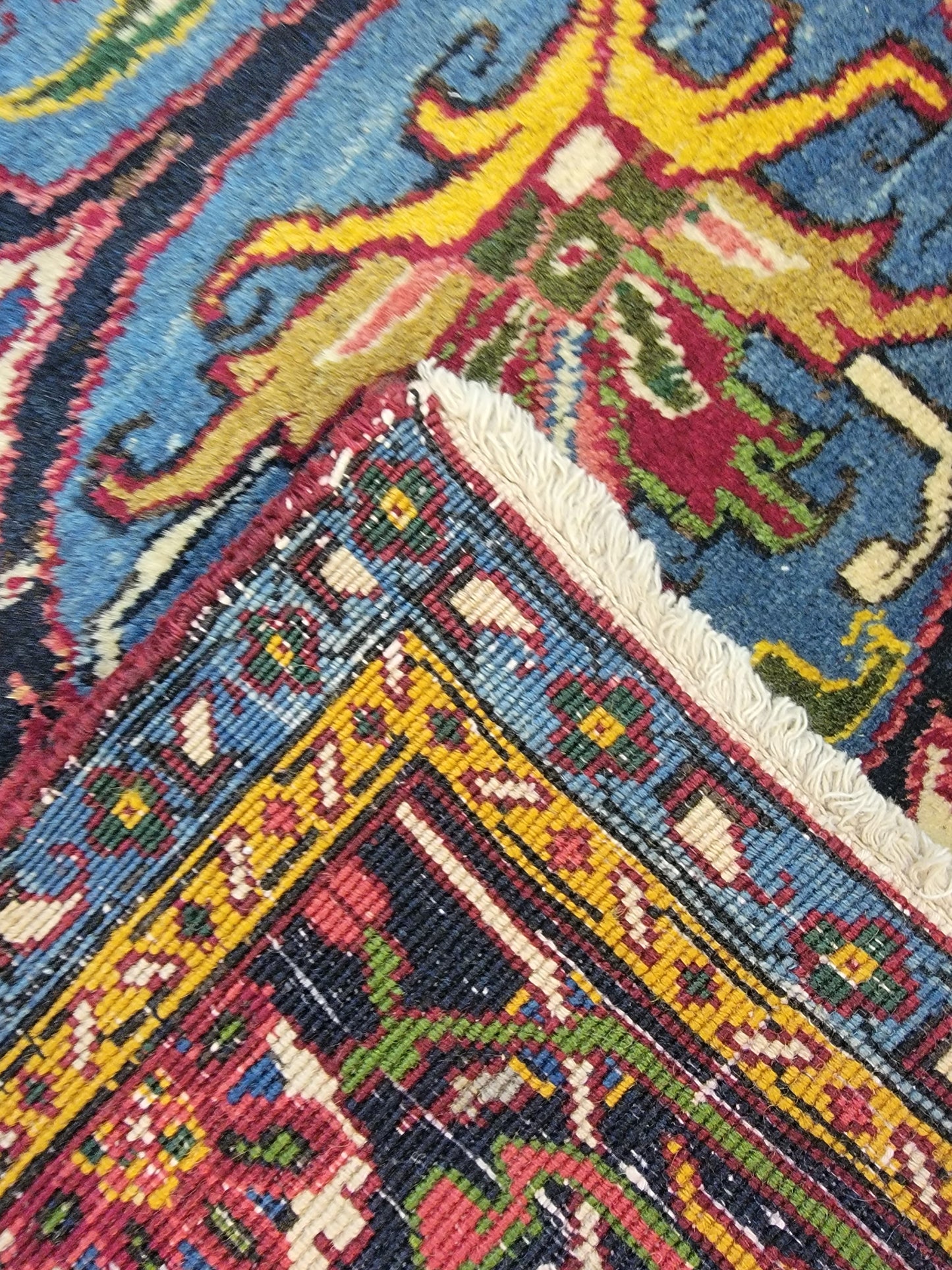 Antique Hand-Knotted Wool Rug Heriz Serapi Sharabyan 10'8" x 12'10"