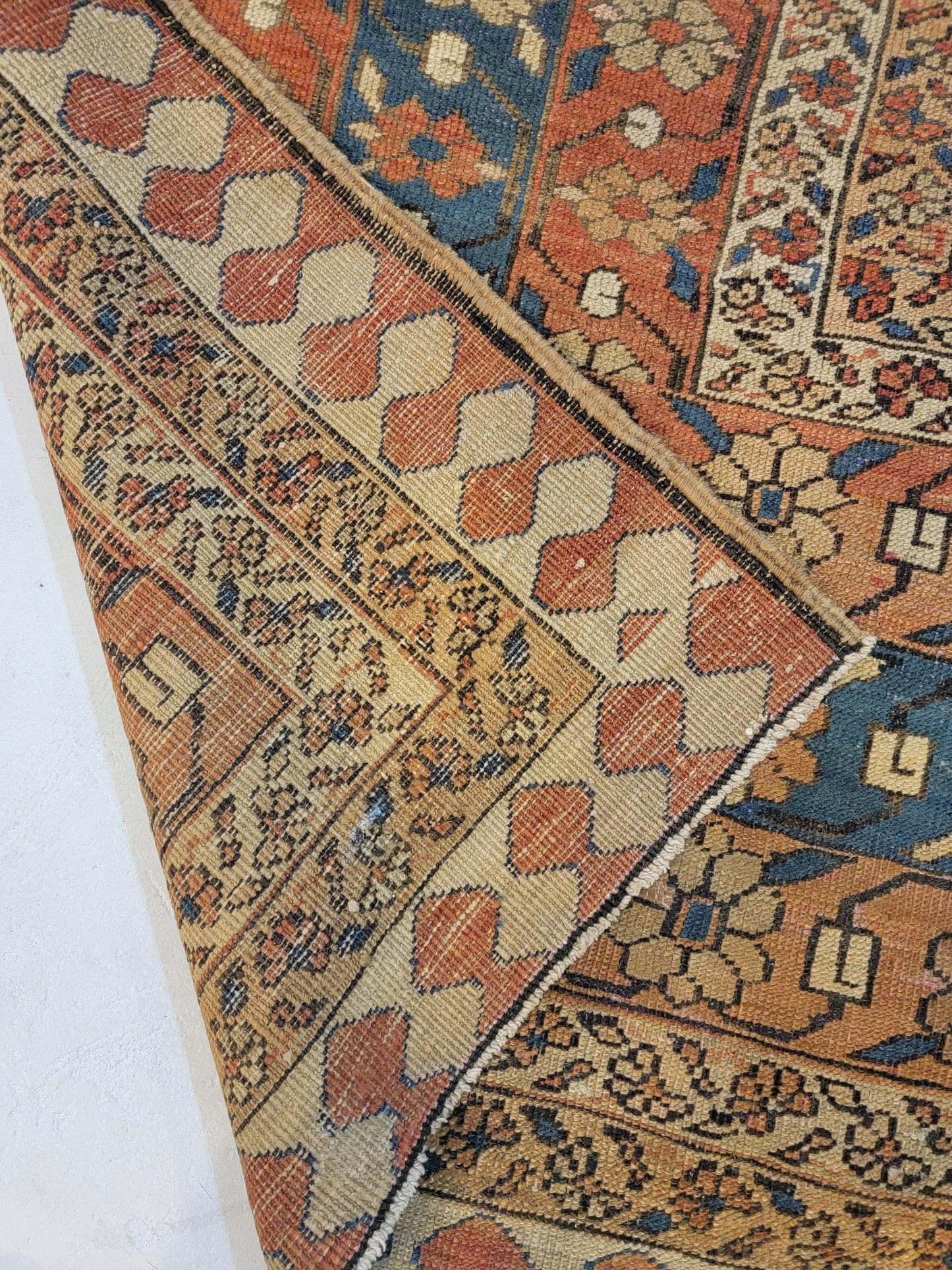 Antique Hand-Knotted Wool Area Rug Serapi 11'6" x 13'4"