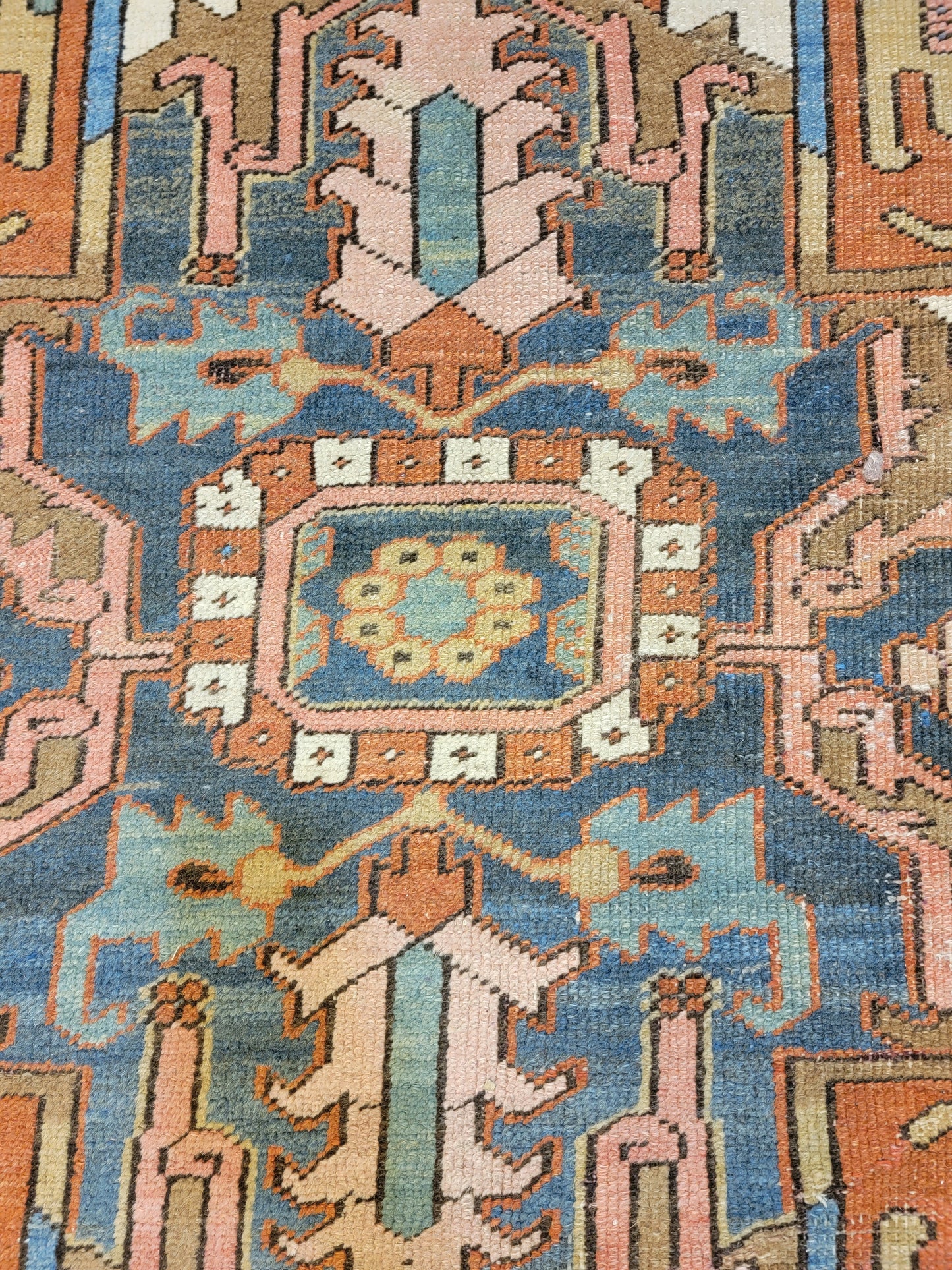 Antique Hand-Knotted Wool Area Rug Serapi Collectible 9'8" x 12'9"