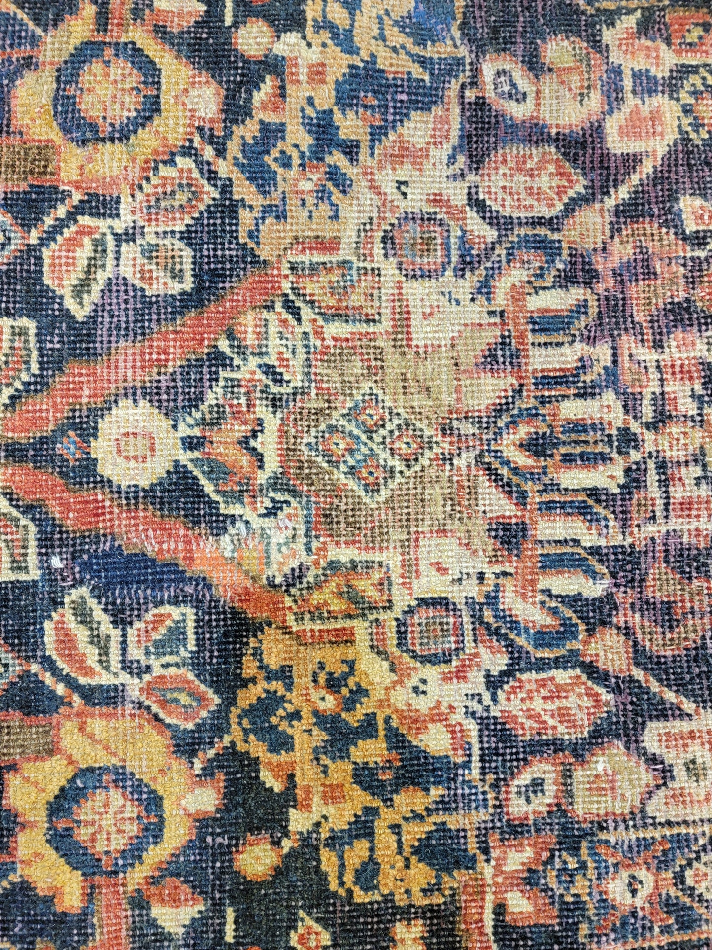 Antique Hand-Knotted Wool Area Rug Meshkabad Mostofi 10'4" x 13'4"