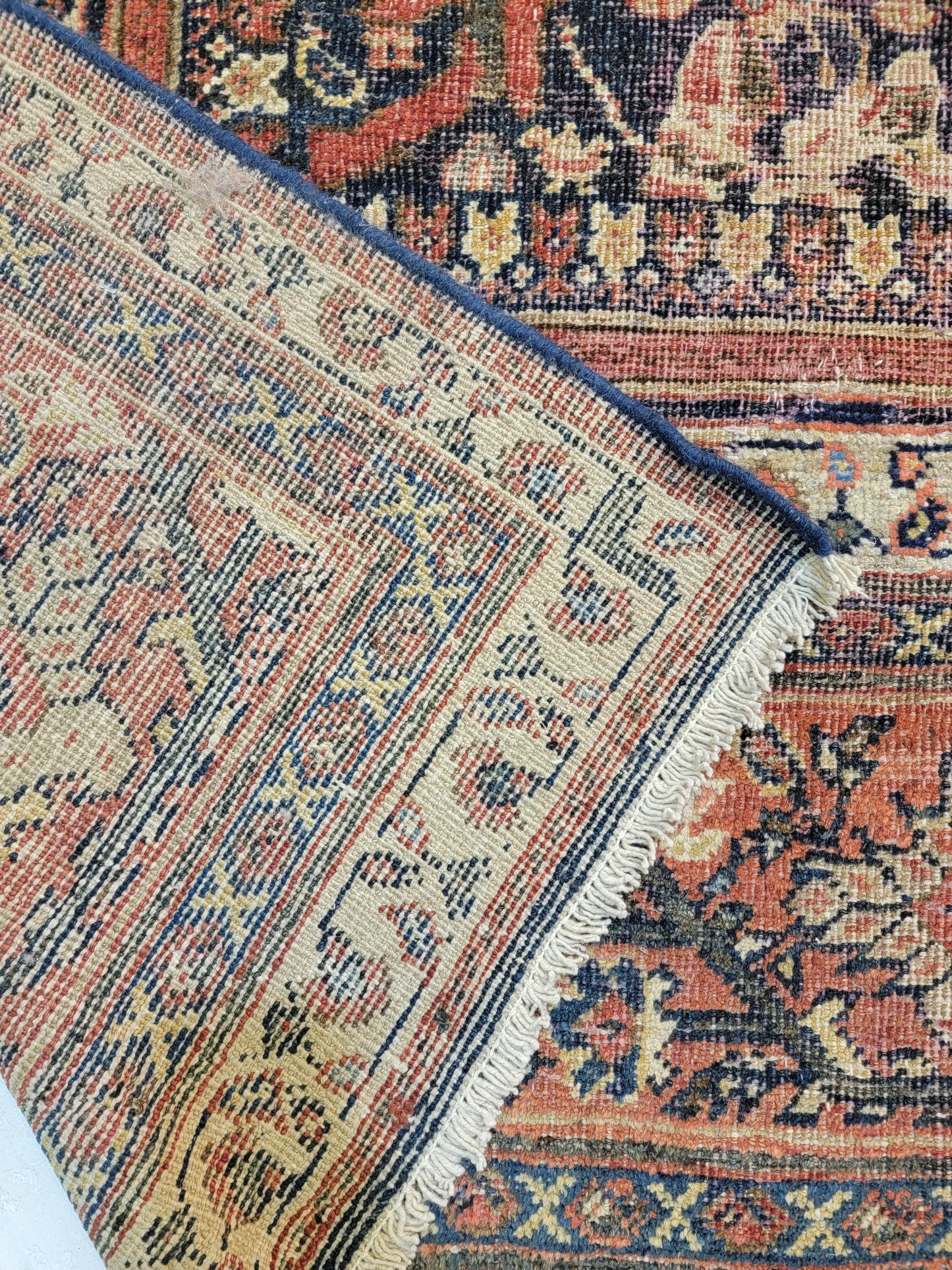 Antique Hand-Knotted Wool Area Rug Meshkabad Mostofi 10'4" x 13'4"