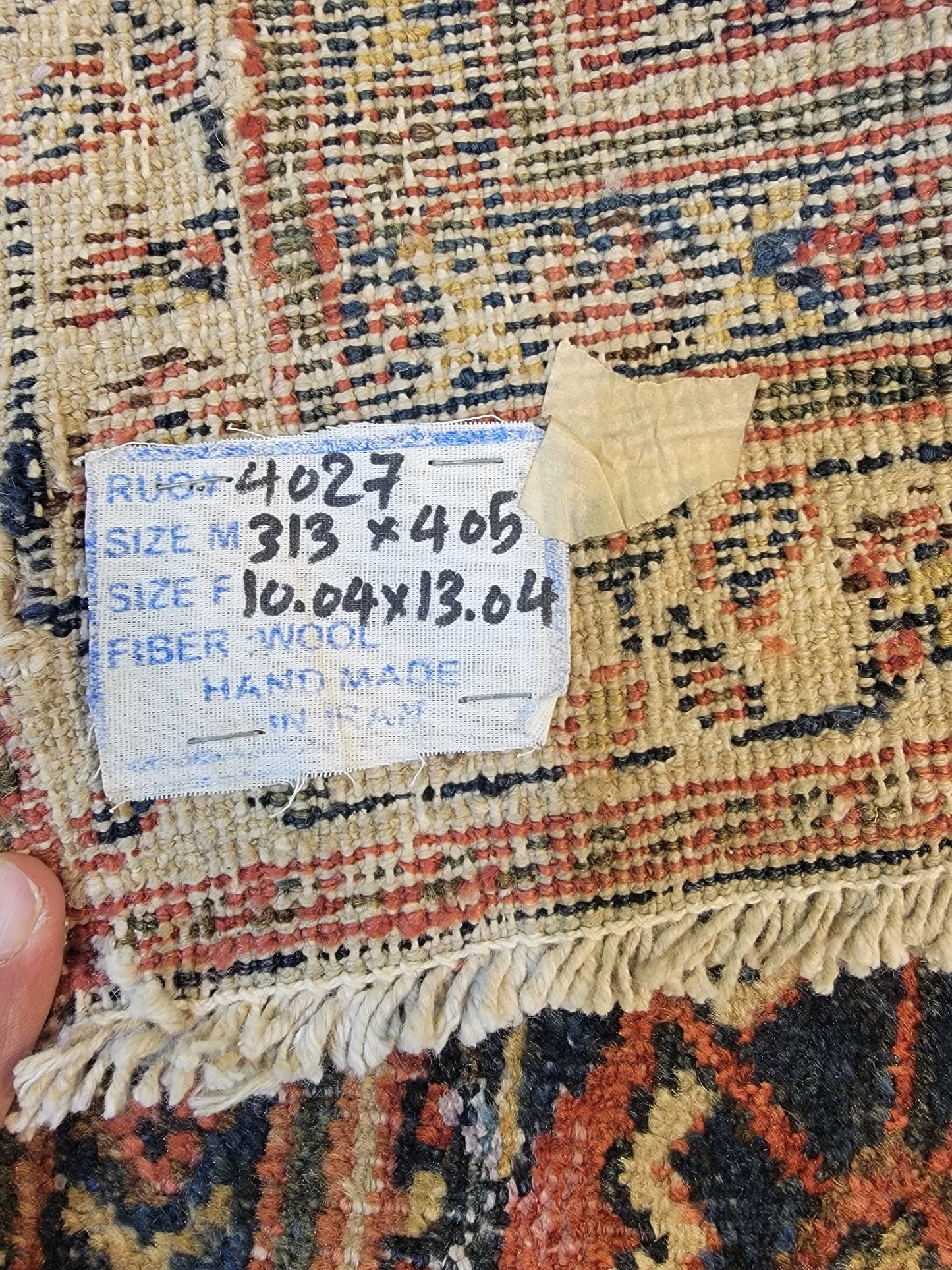 Antique Hand-Knotted Wool Area Rug Meshkabad Mostofi 10'4" x 13'4"