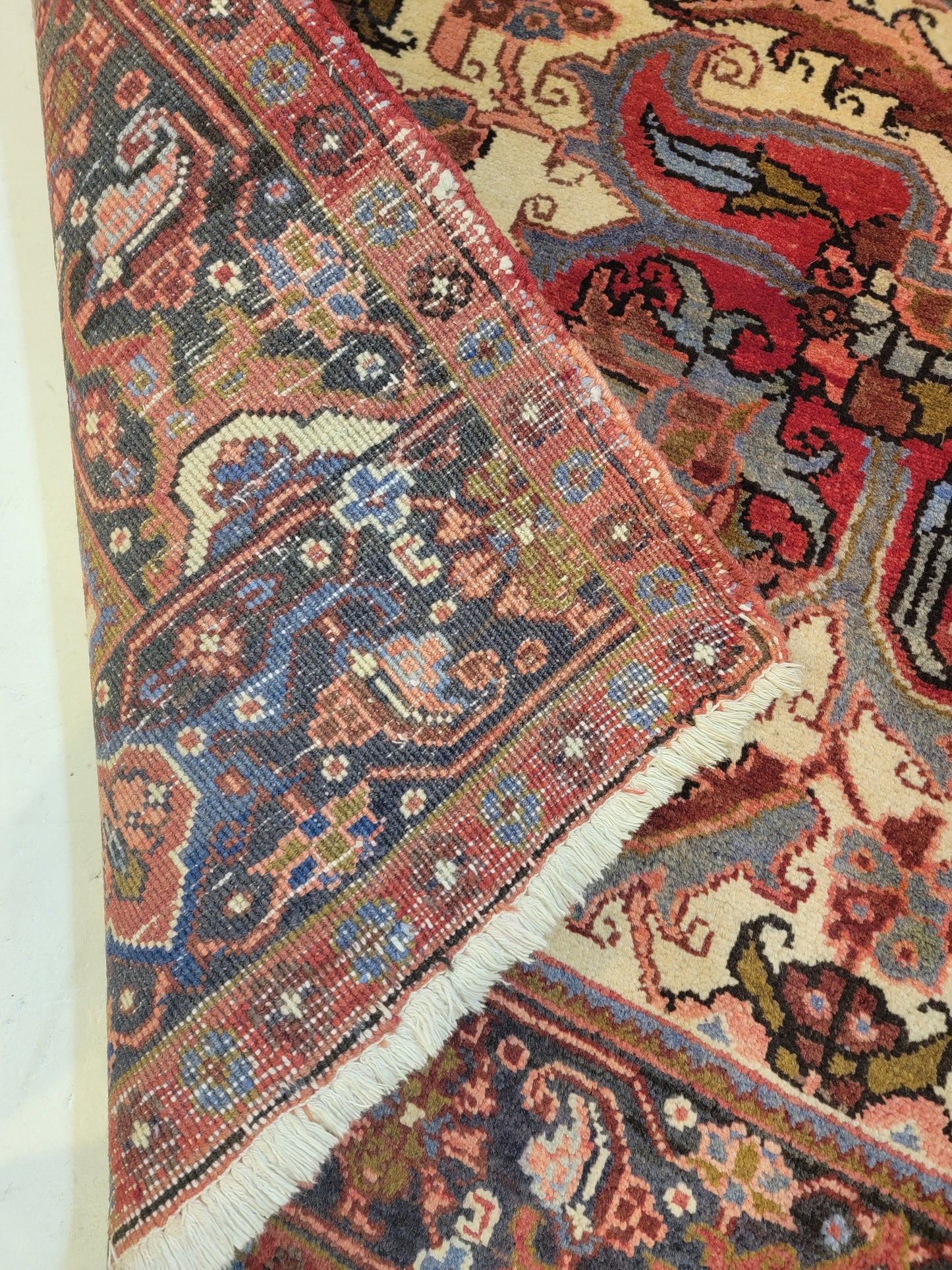 Antique Hand-Knotted Wool Area Rug Heriz 9'8" x 12'2"
