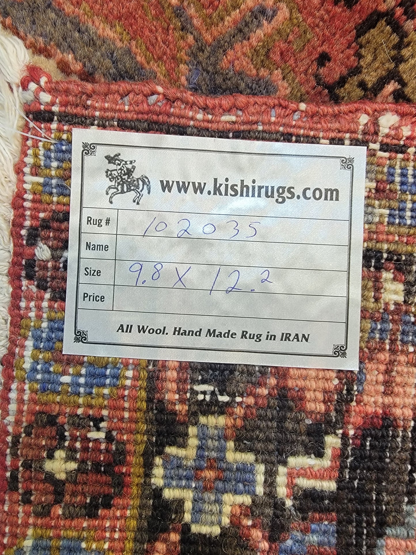 Antique Hand-Knotted Wool Area Rug Heriz 9'8" x 12'2"