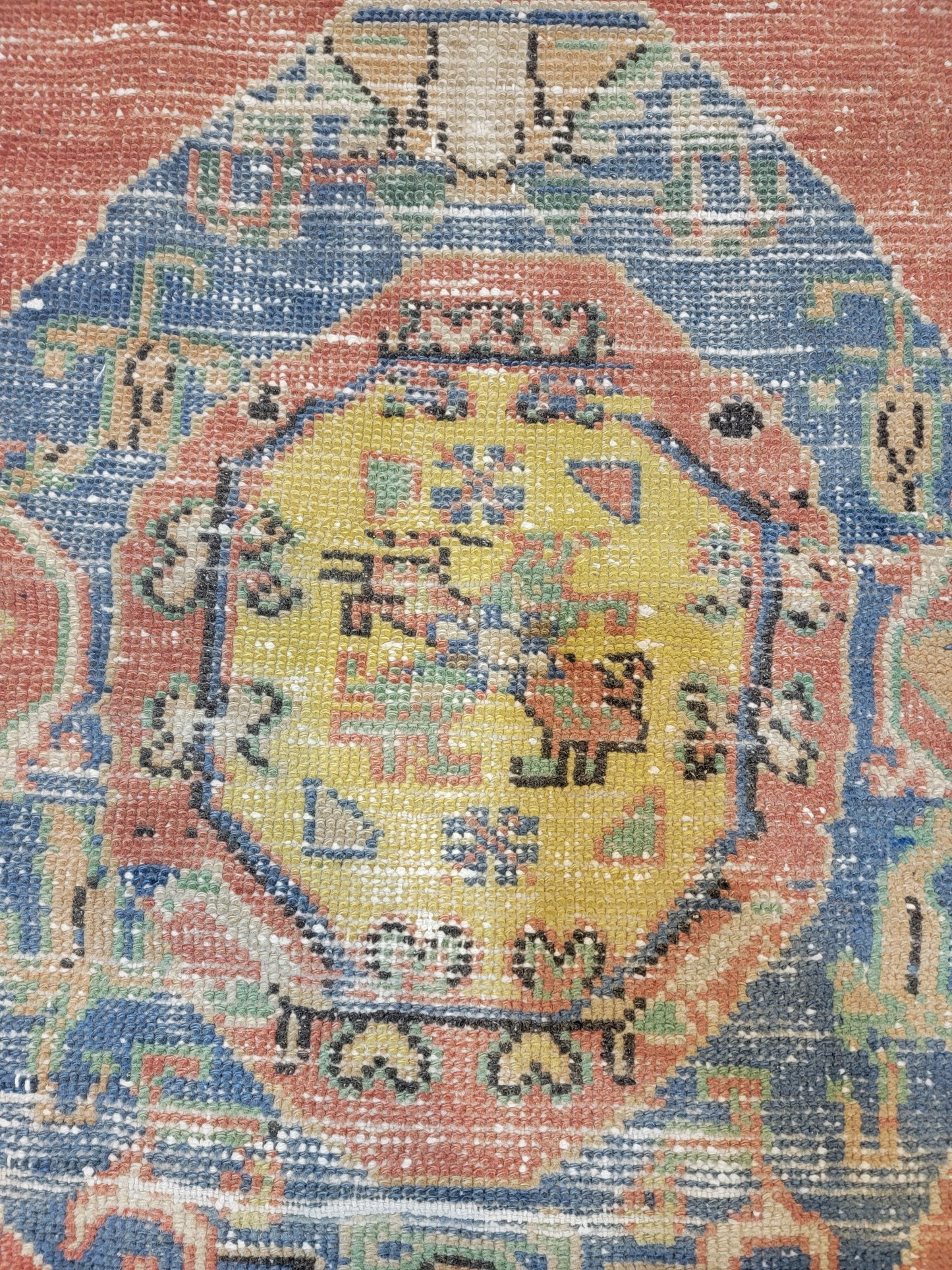 Hand-Knotted Wool Runner Turkish Oushak Anatolian 2'10" x 7'