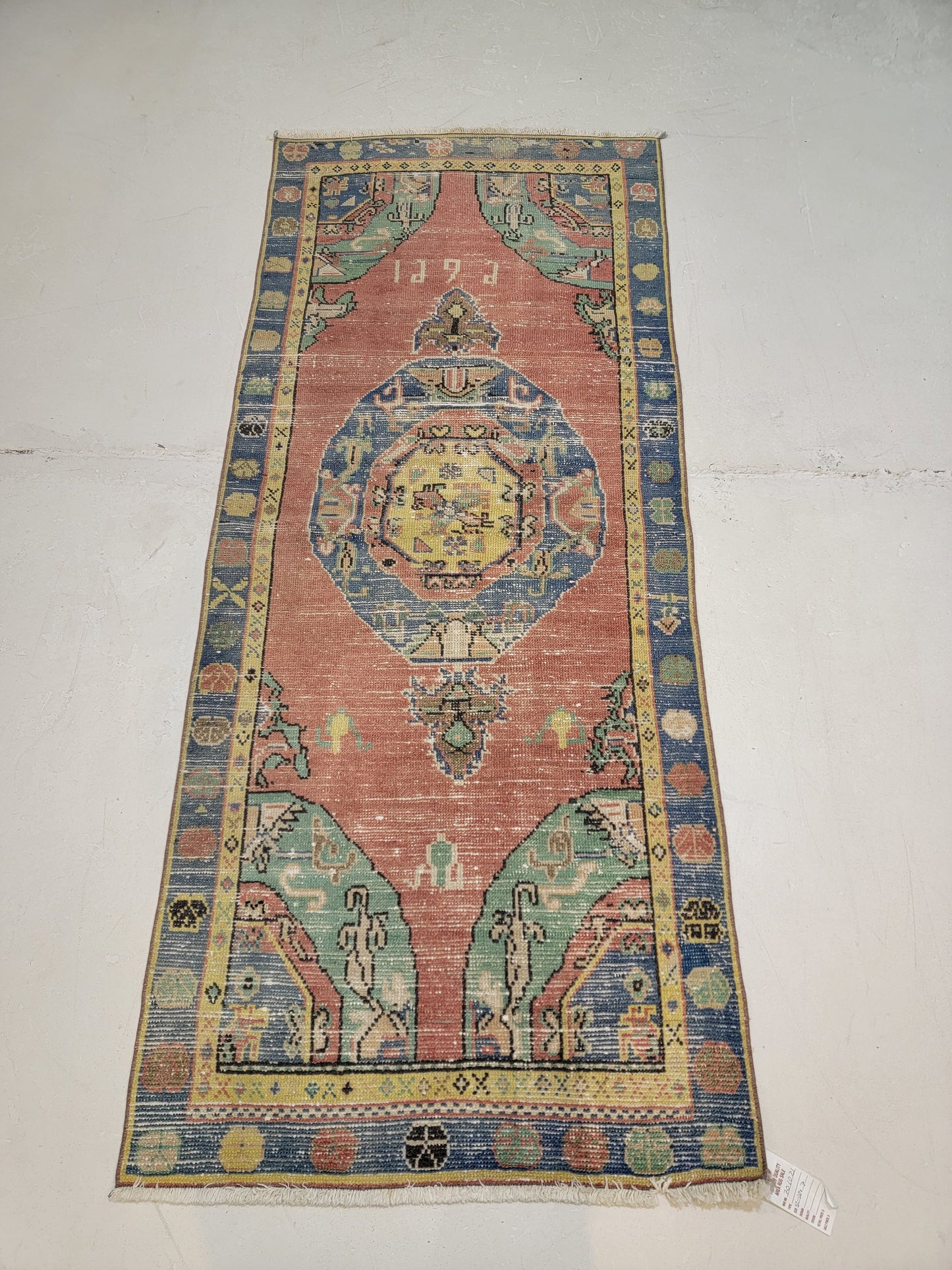 Hand-Knotted Wool Runner Turkish Oushak Anatolian 2'10" x 7'