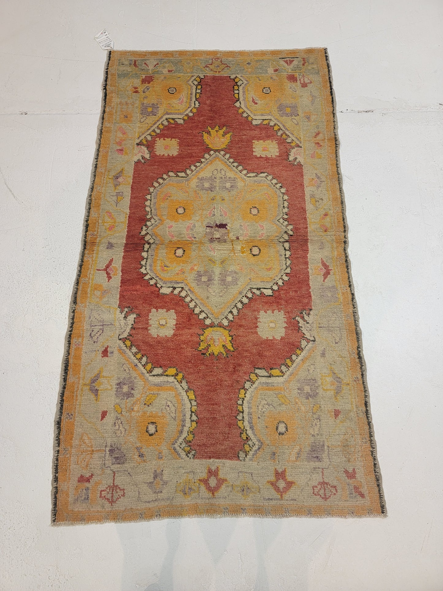 Hand-Knotted Wool Runner Turkish Oushak 2'10" x 5'3"