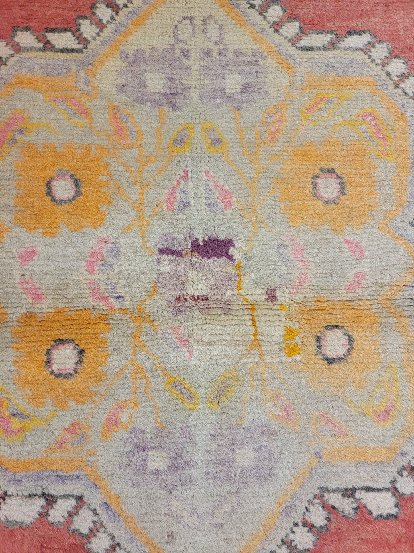 Hand-Knotted Wool Runner Turkish Oushak 2'10" x 5'3"