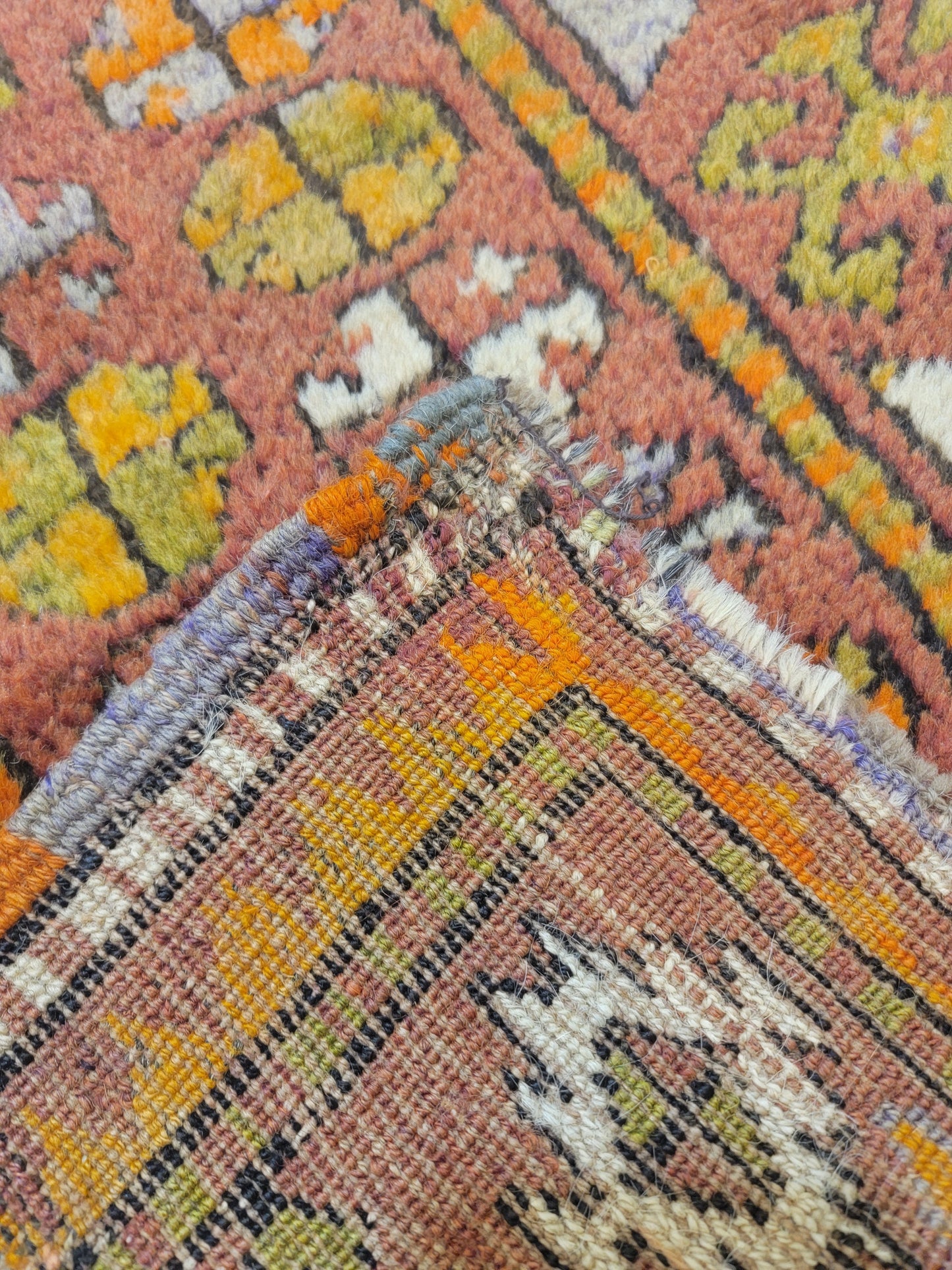 Hand-Knotted Wool Runner Turkish Oushak 2'4" x 9'6"