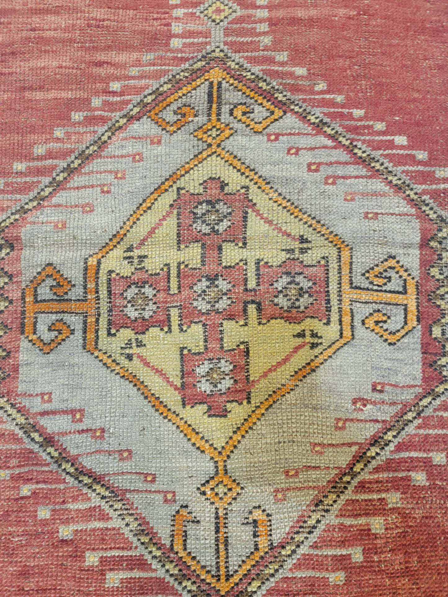 Hand-Knotted Wool Runner Turkish Oushak 3' x 9'5"