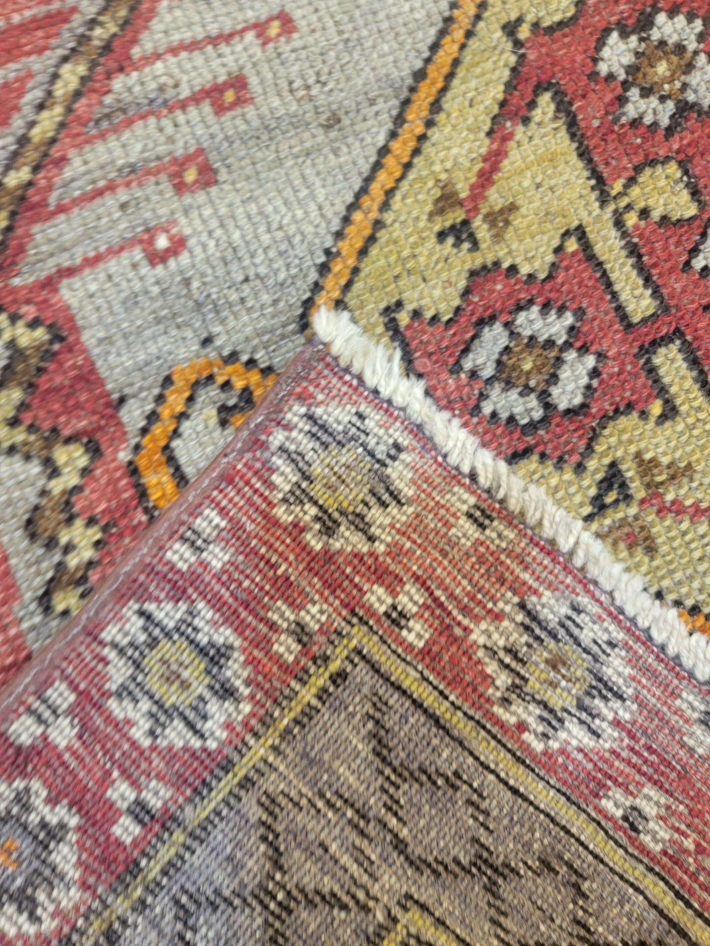 Hand-Knotted Wool Runner Turkish Oushak 3' x 9'5"