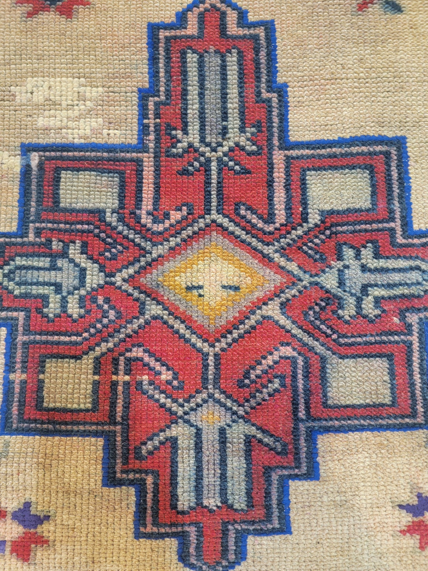 Hand-Knotted Wool Runner Turkish Oushak 3' x 9'5"