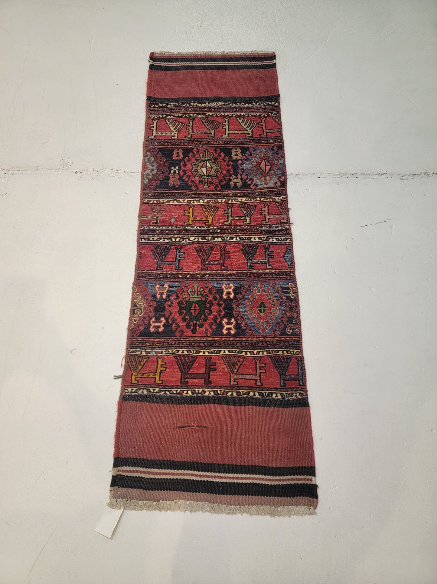 Hand-Knotted Wool Runner Turkish Oushak 1'9" x 5'8"