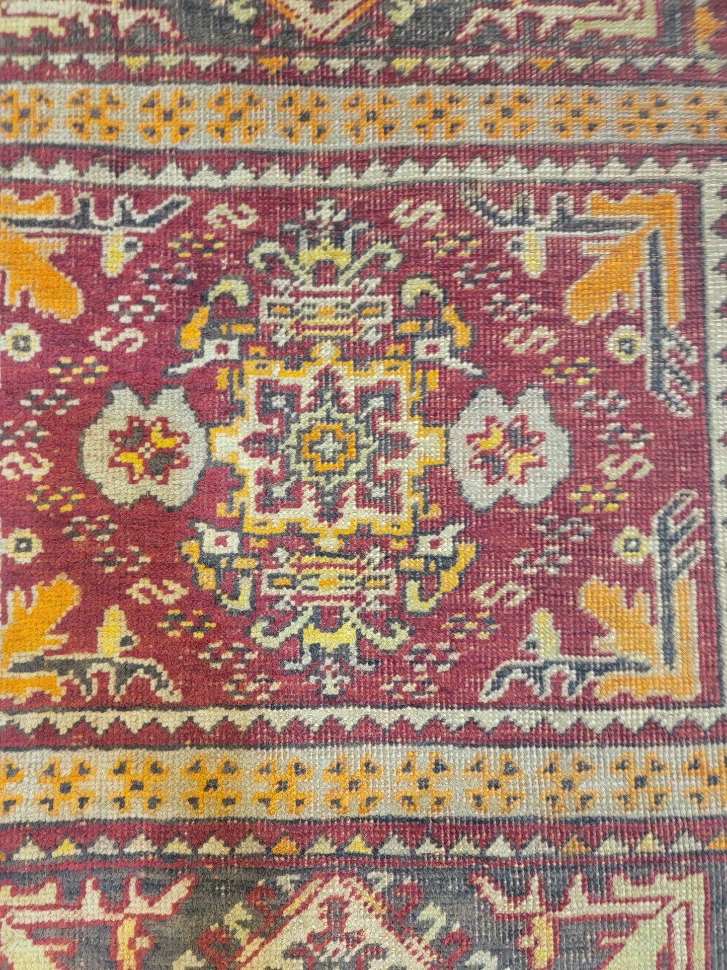 Hand-Knotted Wool Runner Turkish Oushak 2'7" x 8'4"
