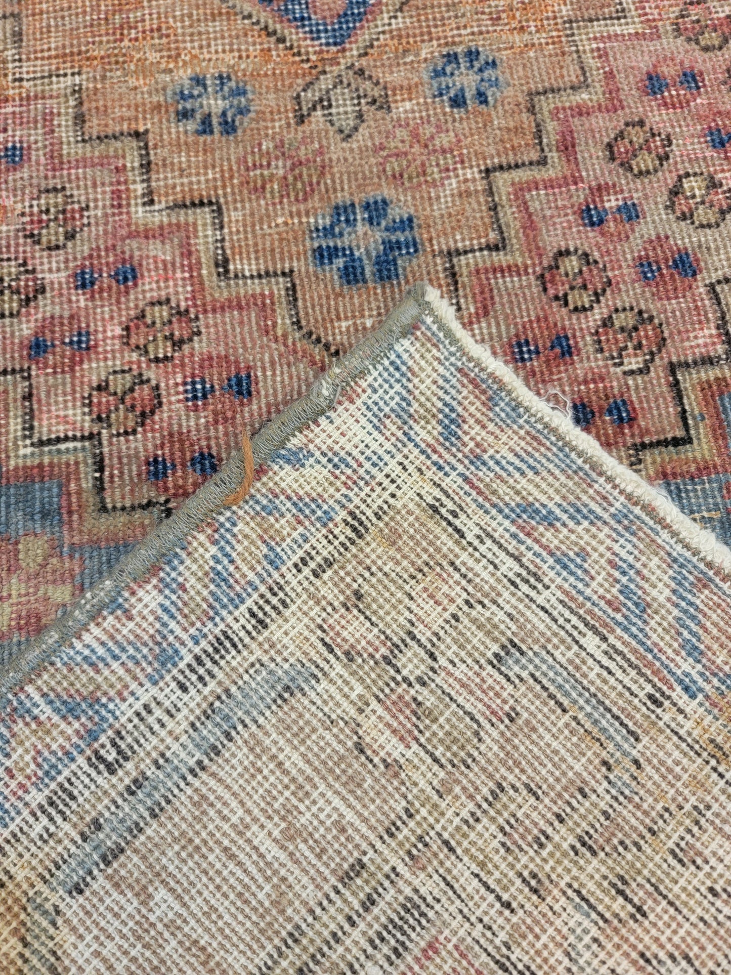 Hand-Knotted Wool Runner Turkish Oushak 2'1" x 7'6"