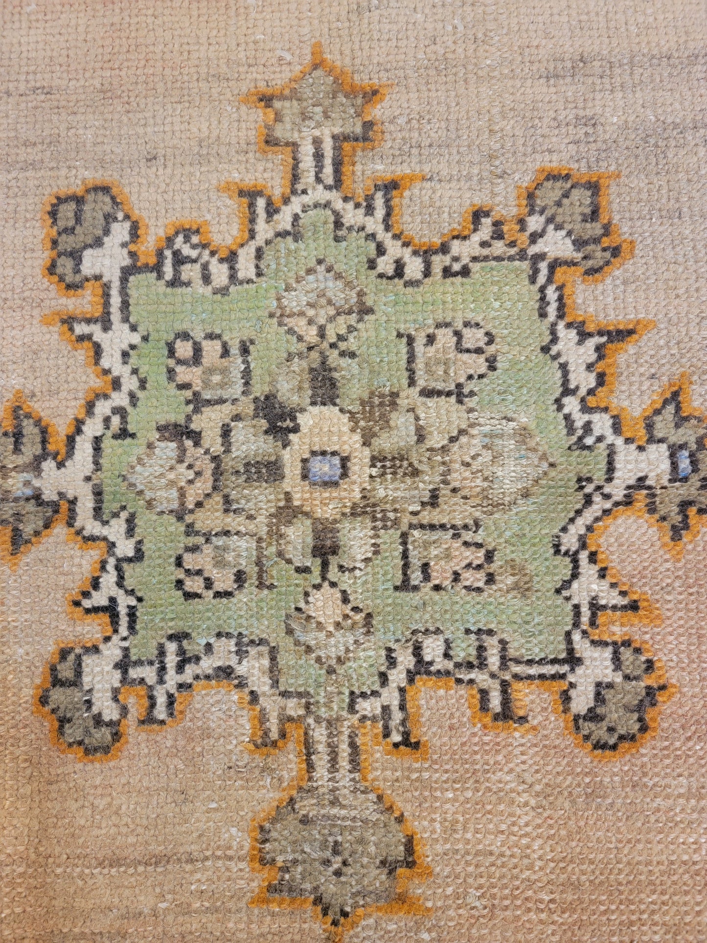 Hand-Knotted Wool Runner Turkish Oushak 2'11" x 6'6"