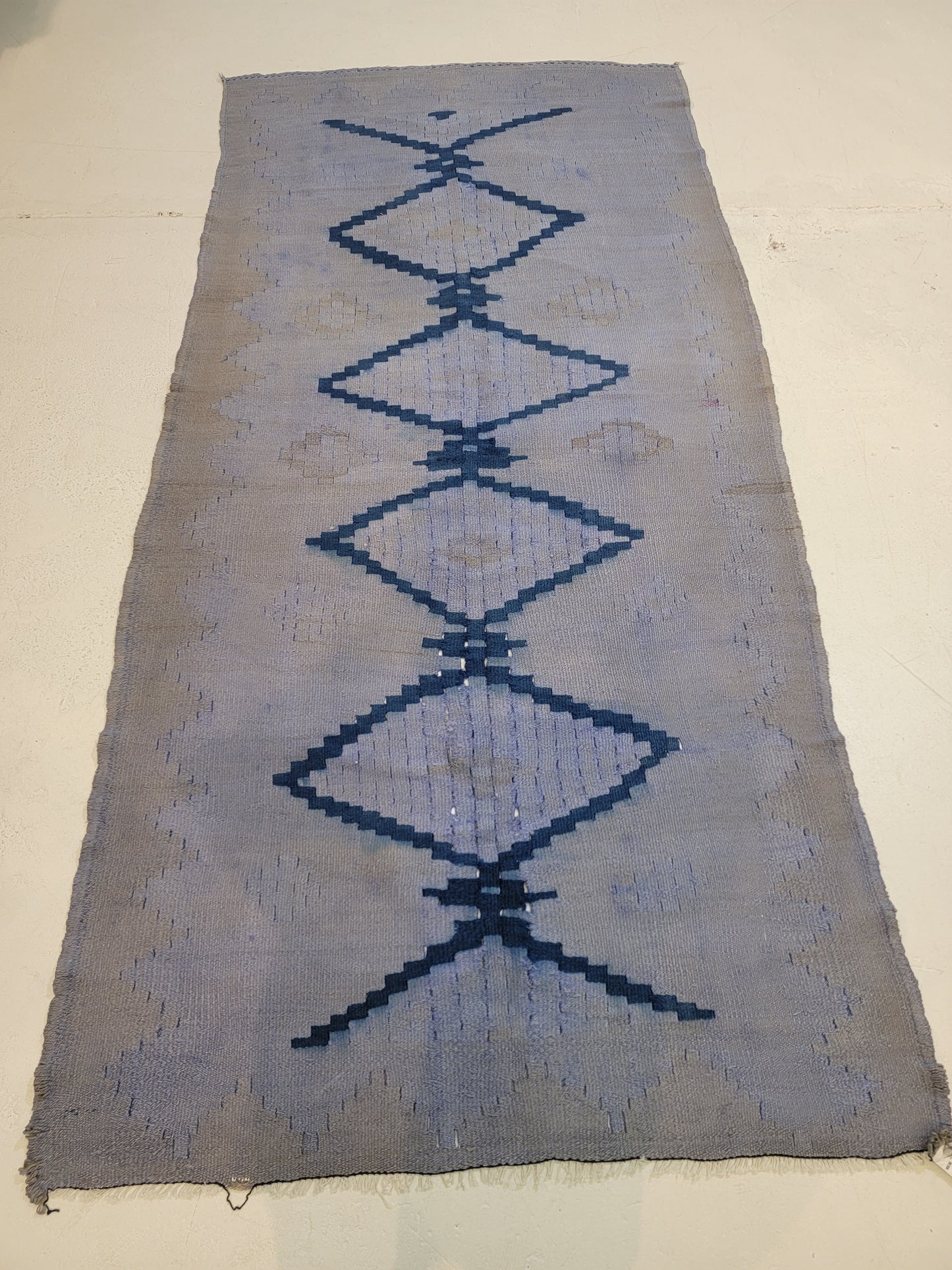 Hand-Knotted Wool Runner Turkish Kelim 3'11" x 8'1"