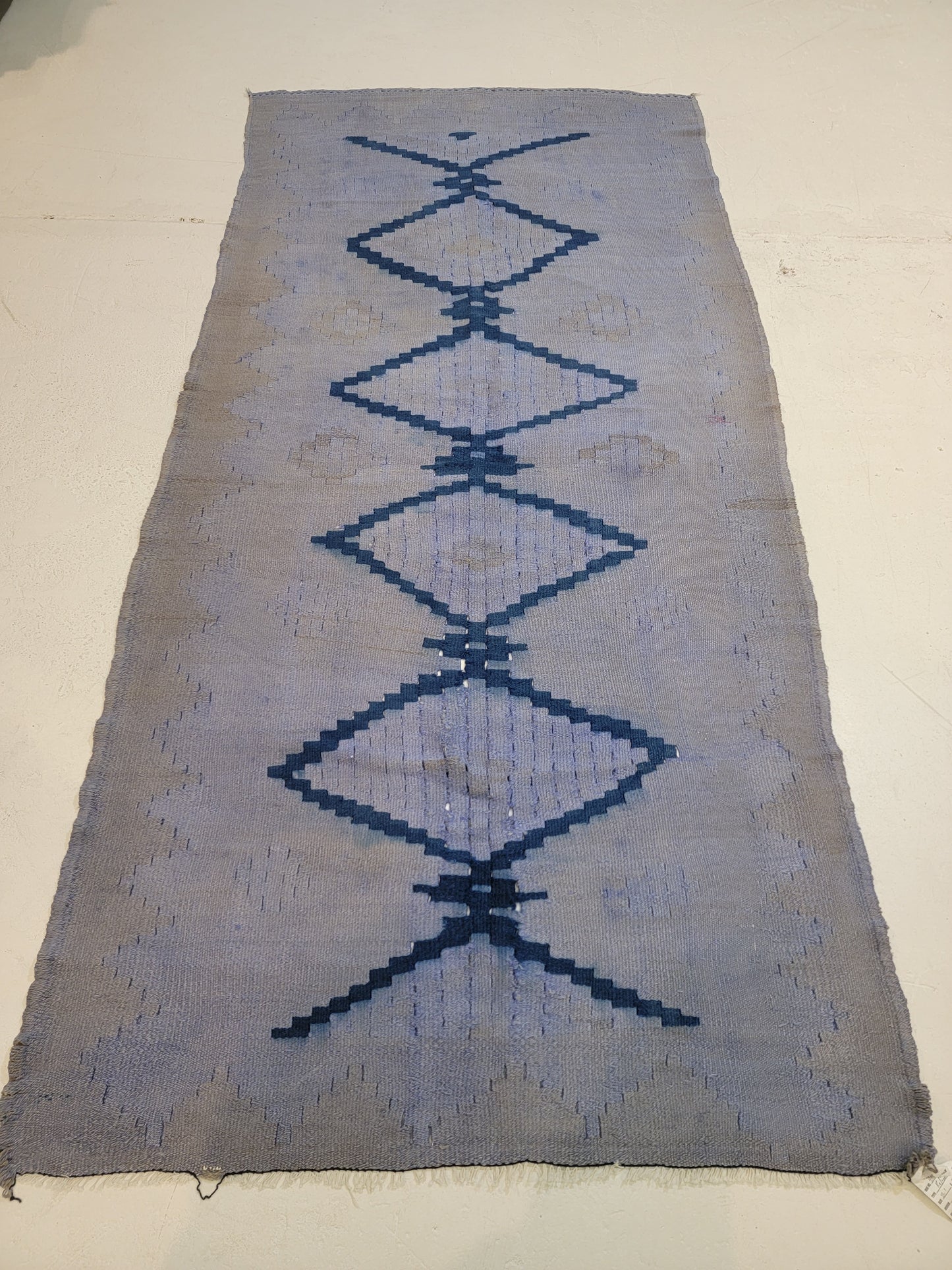 Hand-Knotted Wool Runner Turkish Kelim 3'11" x 8'1"