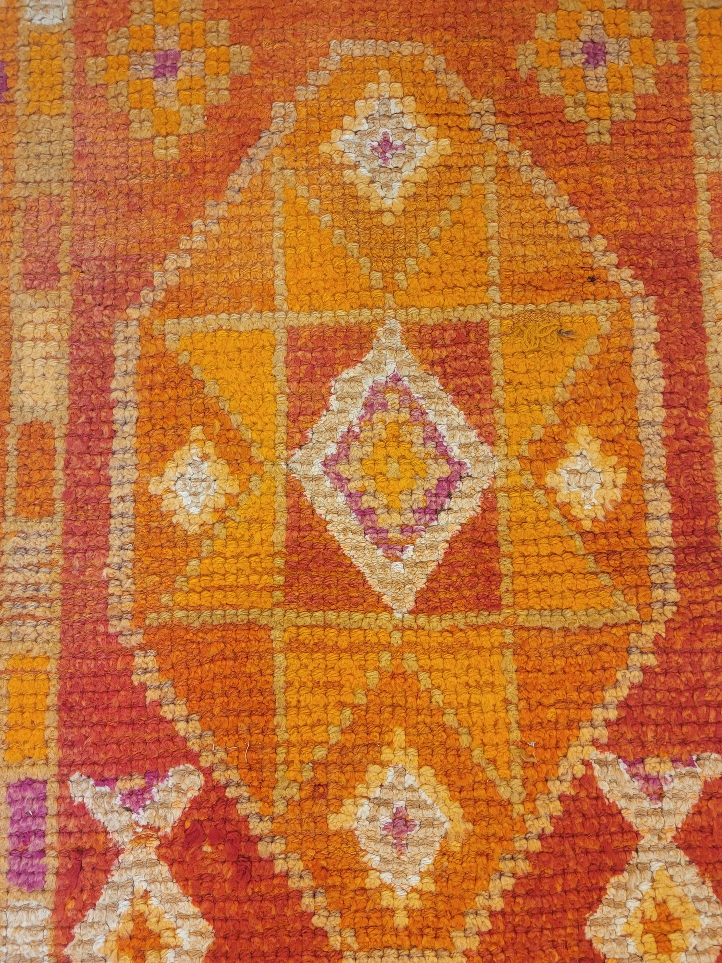 Hand-Knotted Wool Runner Turkish Oushak 3'2" x 7'8"