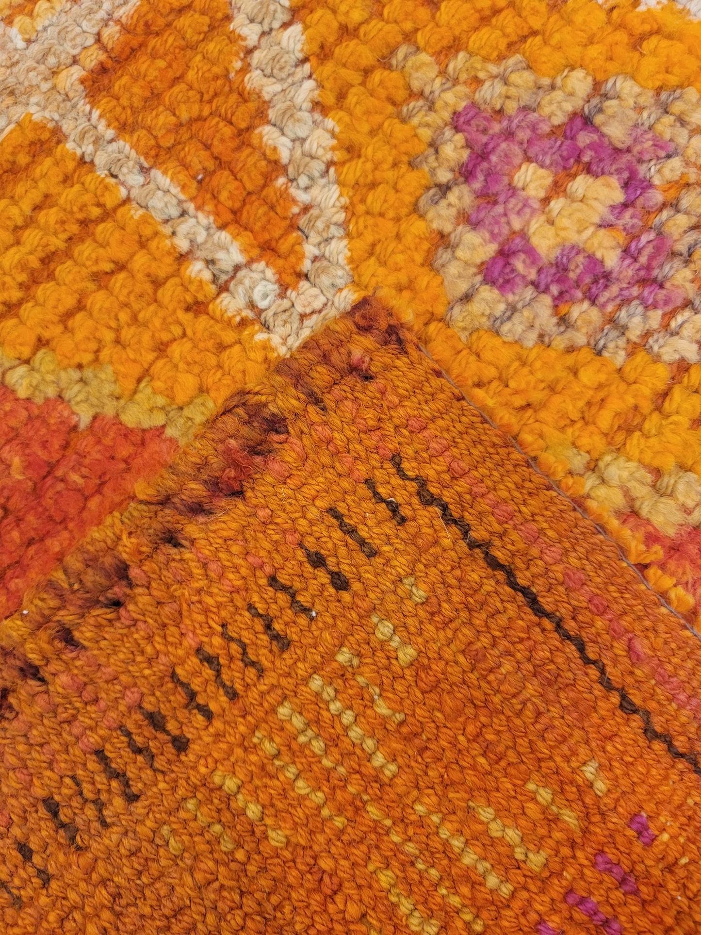 Hand-Knotted Wool Runner Turkish Oushak 3'2" x 7'8"