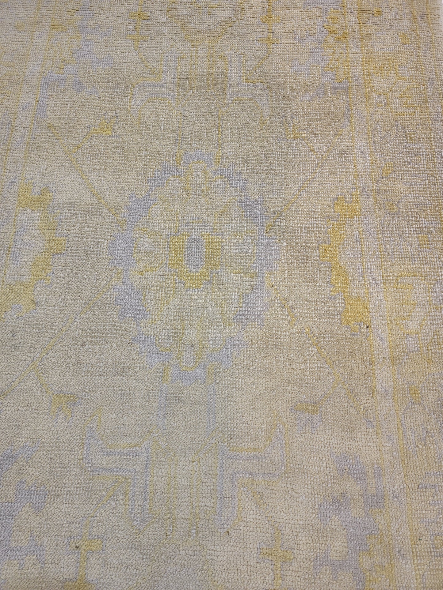 Hand-Knotted Wool Runner Turkish Oushak 3'1" x 11'