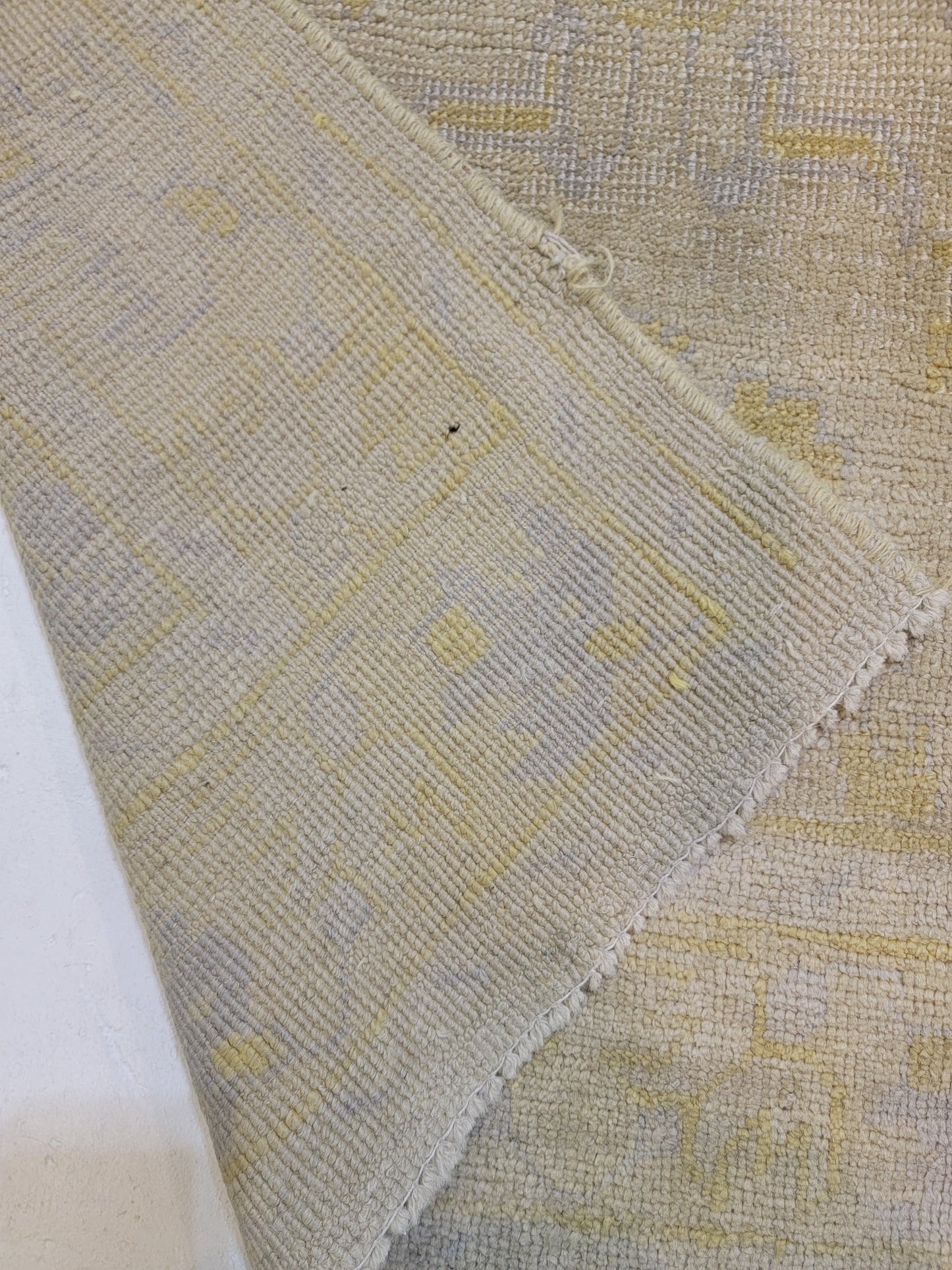 Hand-Knotted Wool Runner Turkish Oushak 3'1" x 11'