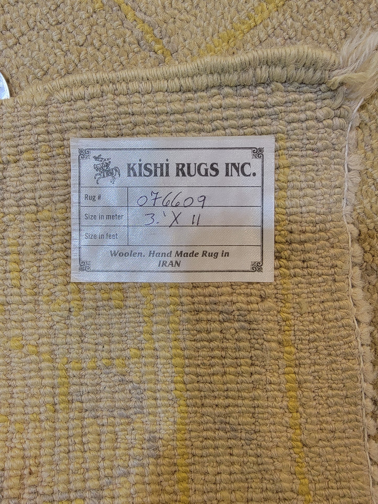Hand-Knotted Wool Runner Turkish Oushak 3'1" x 11'