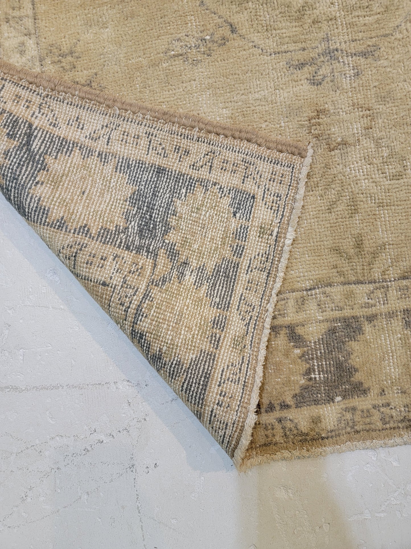 Hand-Knotted Wool Runner Turkish Oushak 3'10" x 9'10"