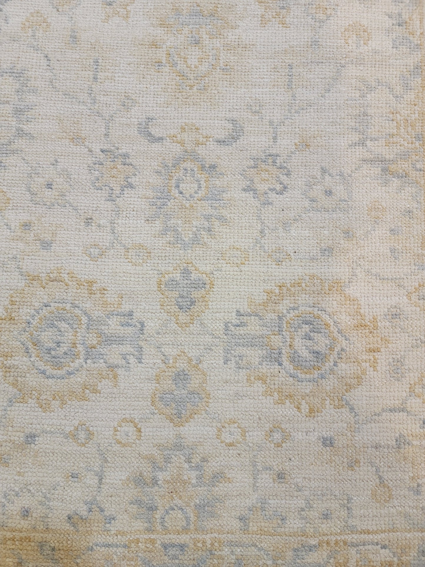 Hand-Knotted Wool Runner Turkish Oushak 2'6" x 13'11"