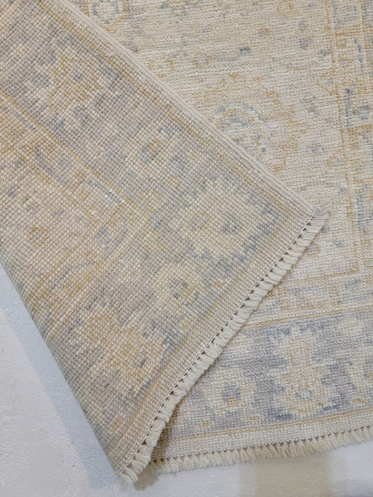 Hand-Knotted Wool Runner Turkish Oushak 2'6" x 13'11"