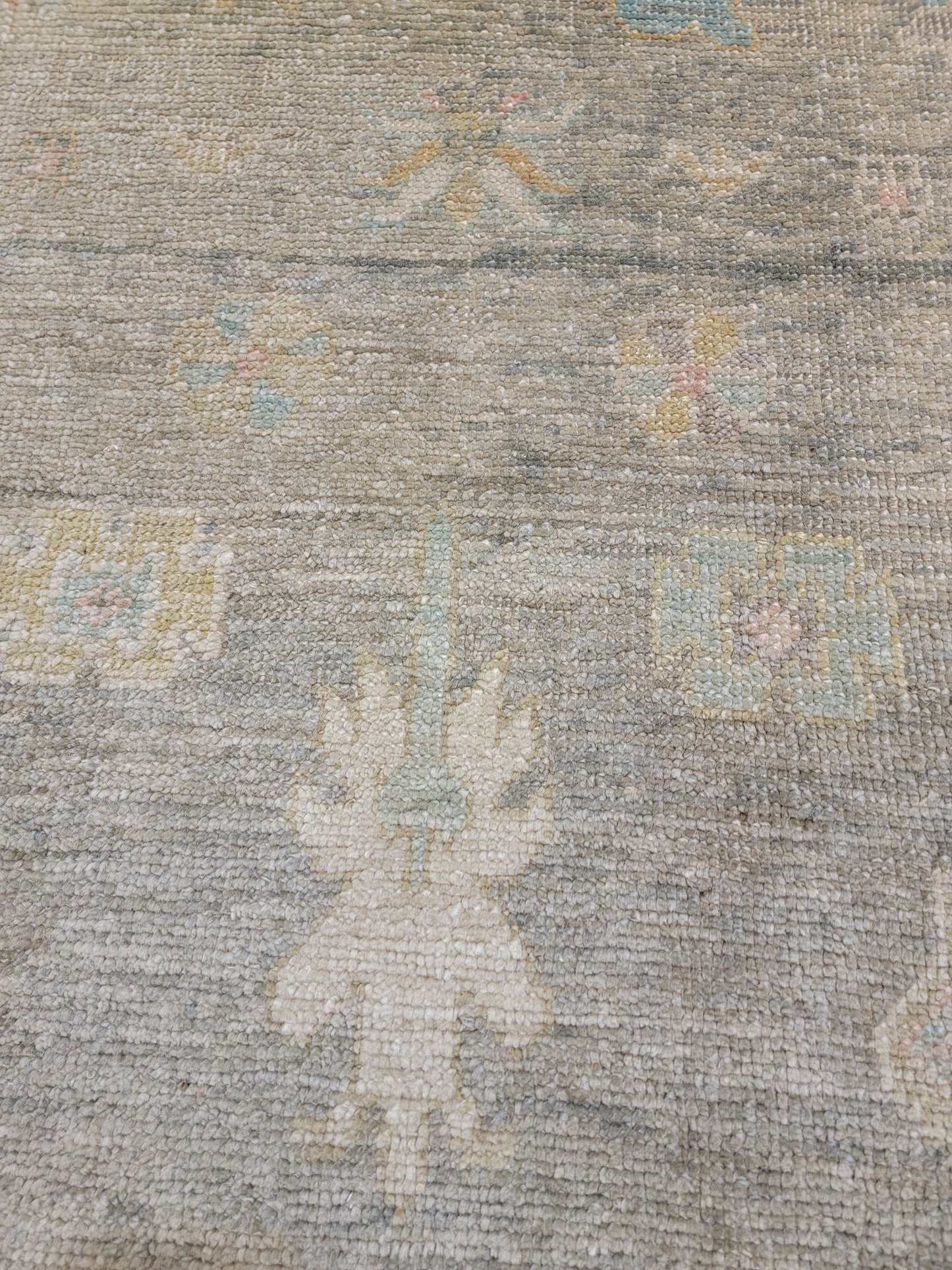 Hand-Knotted Wool Runner Turkish Oushak 3'1" x 9'6"