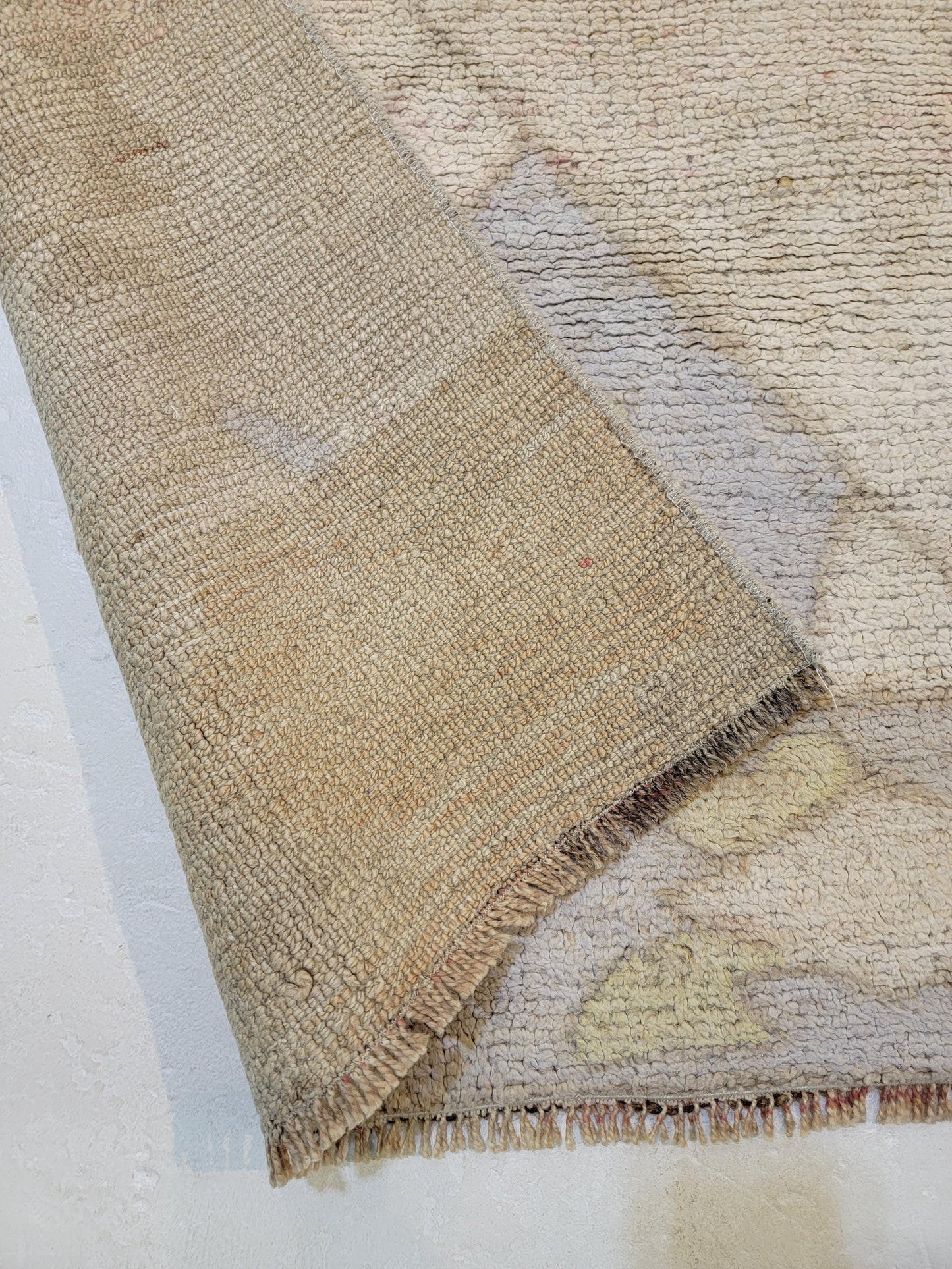 Hand-Knotted Wool Runner Turkish Oushak 3'2" x 10'6"